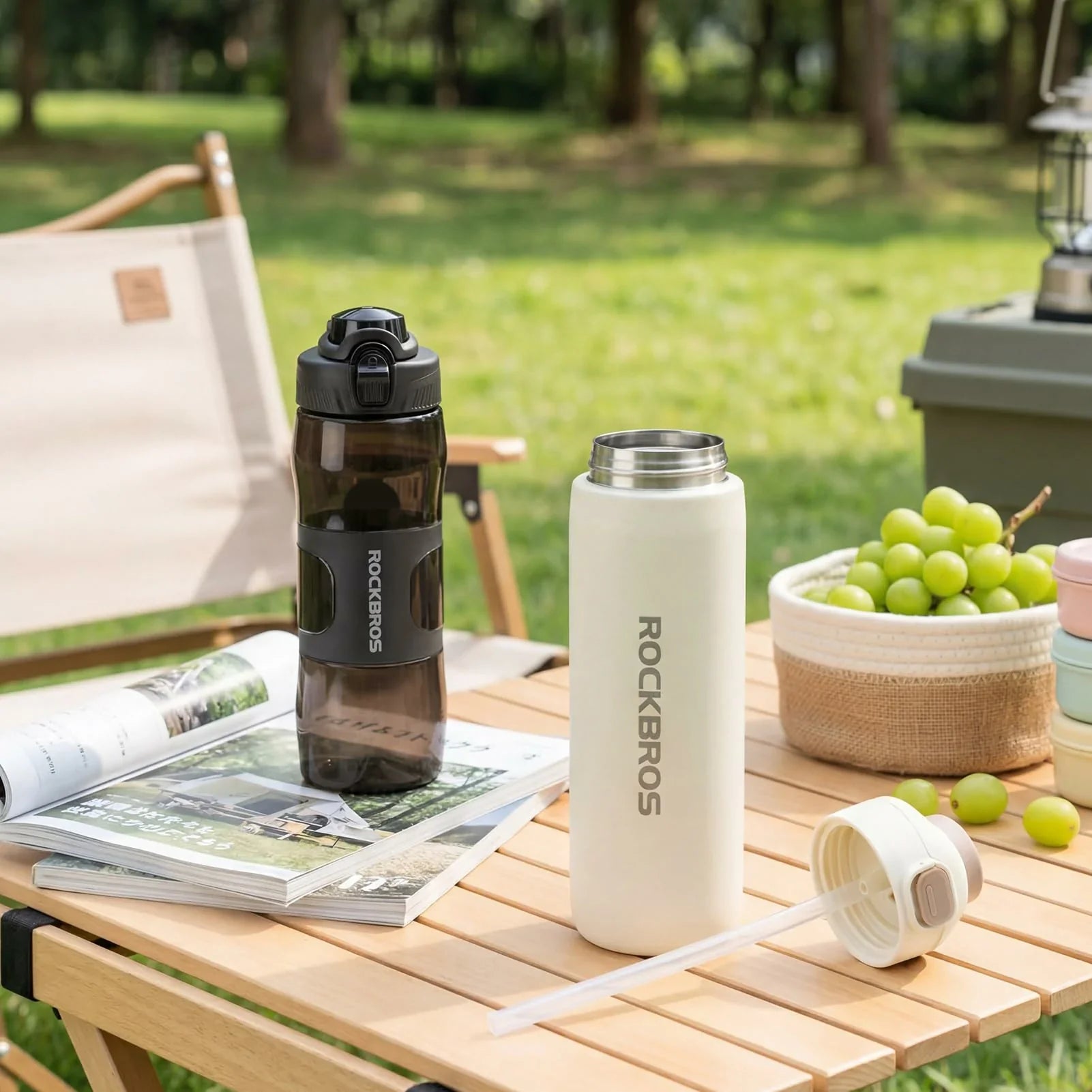 Bike Water Bottle 2-in-1 Magnetic Mount Insulated Stainless Steel 18.6oz