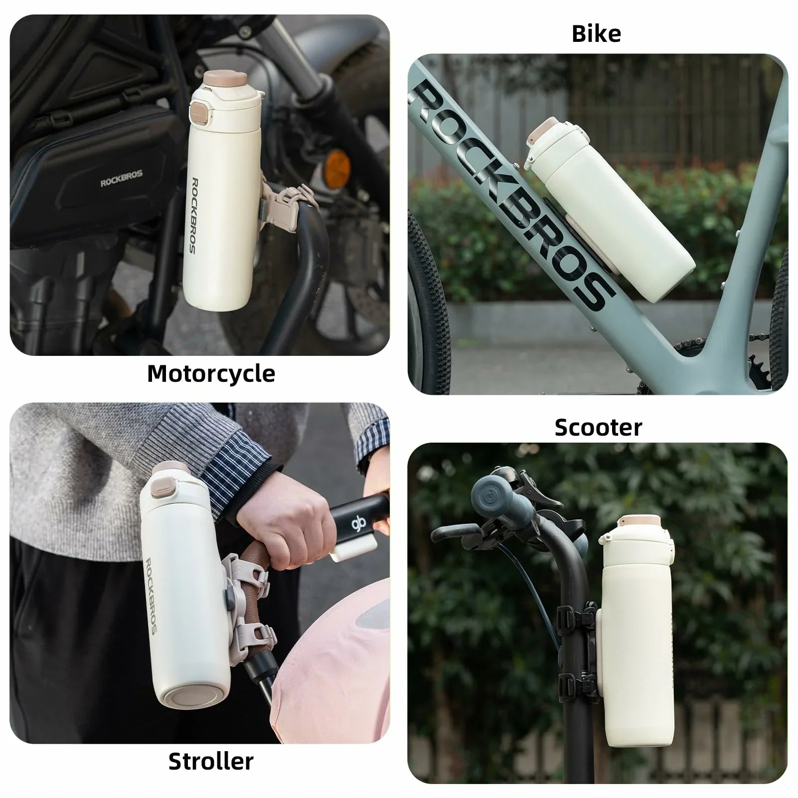 Bike Water Bottle 2-in-1 Magnetic Mount Insulated Stainless Steel 18.6oz