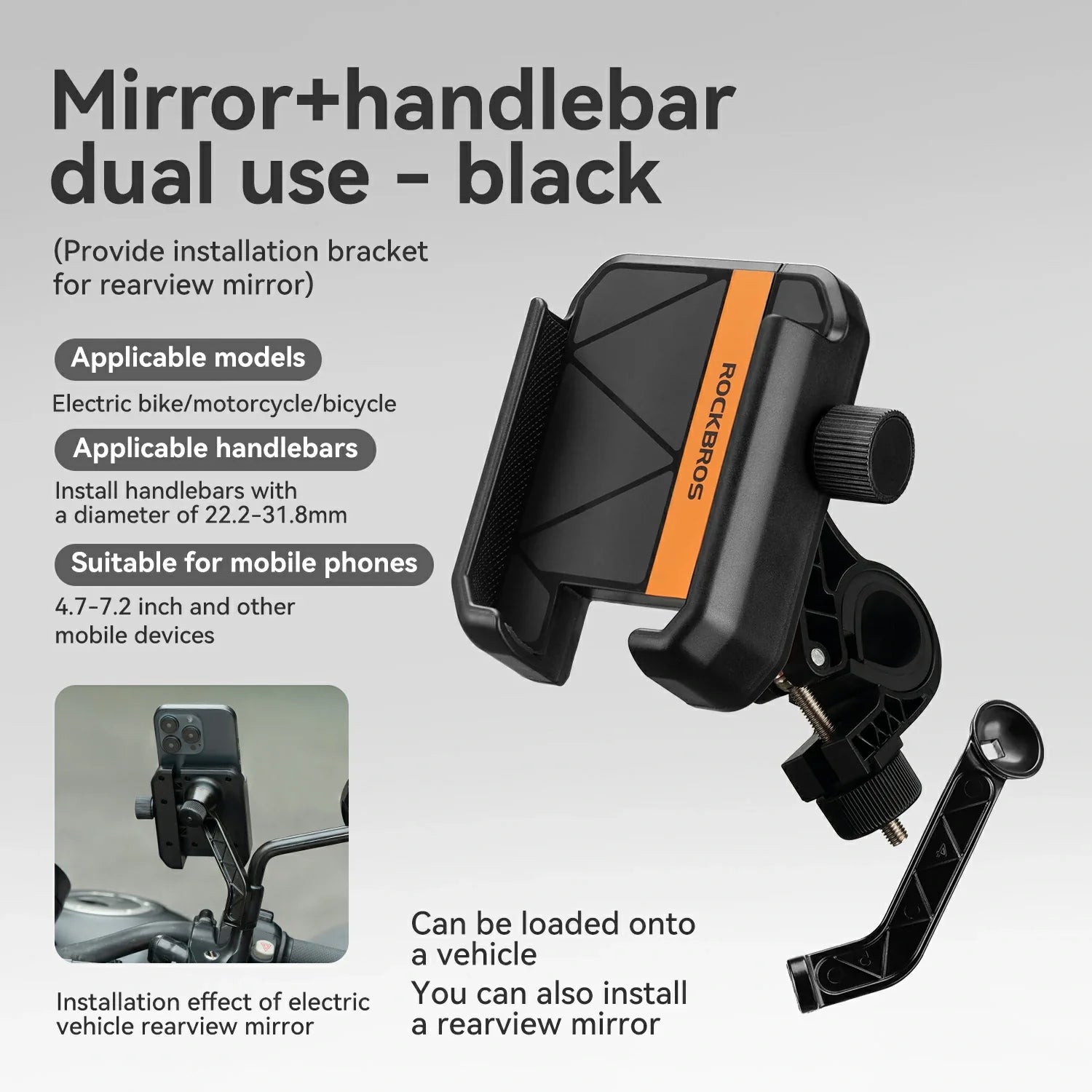 #Color_Black Size_Mirror+handlebar