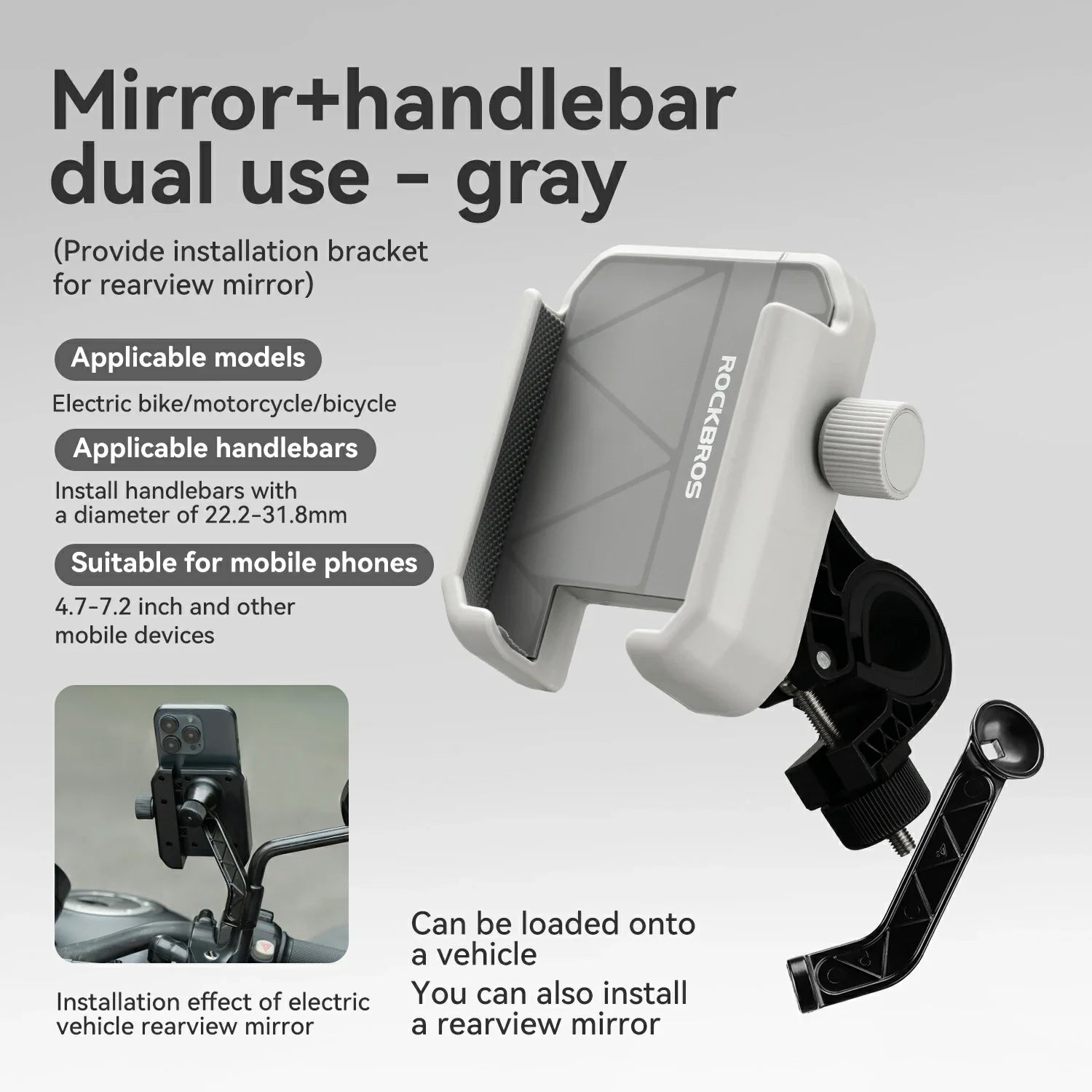 #Color_Gray Size_Mirror+handlebar
