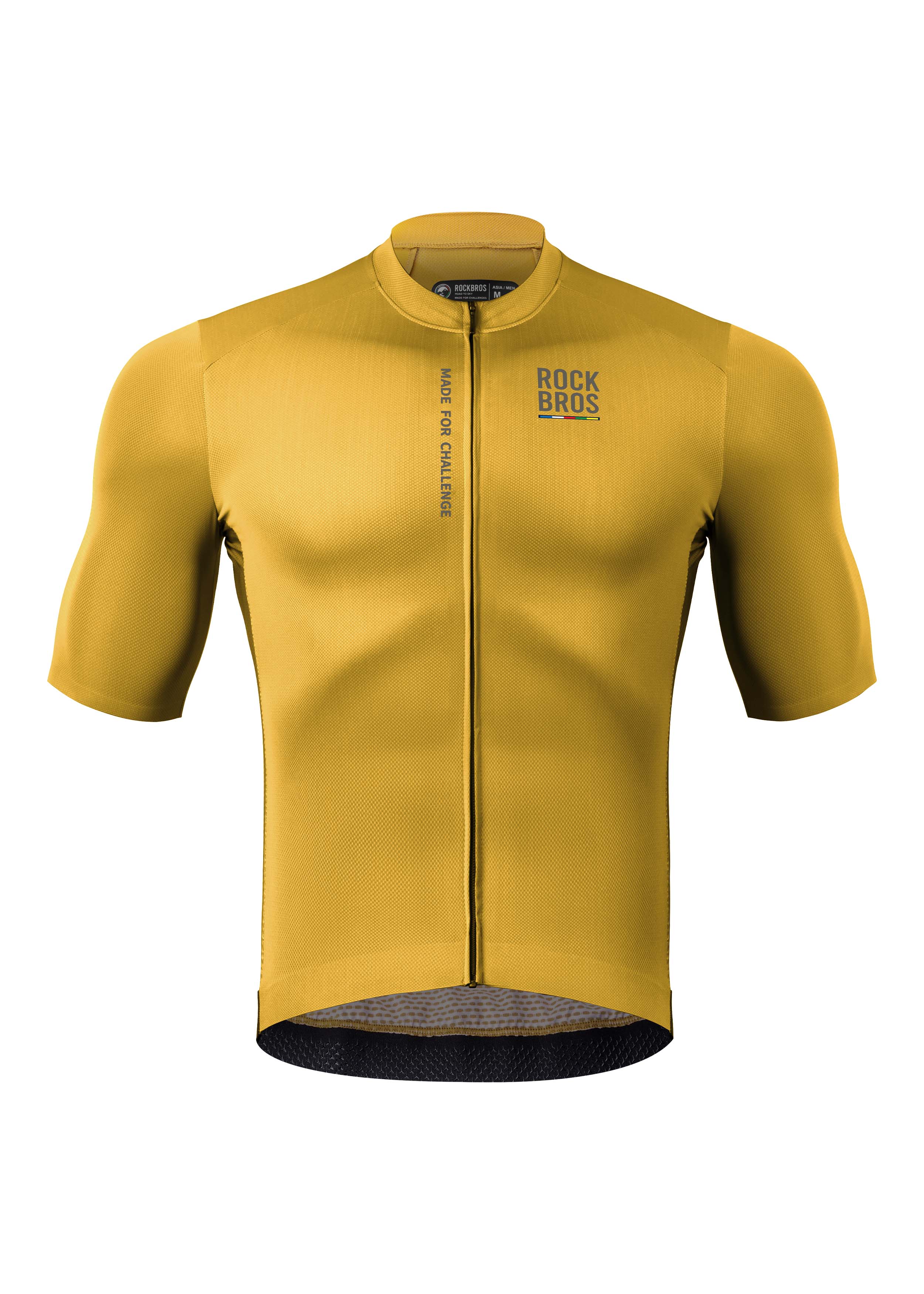 ROAD TO SKY Men's Cycling Short-Sleeved Jersey ￠ò Yellow-Brown