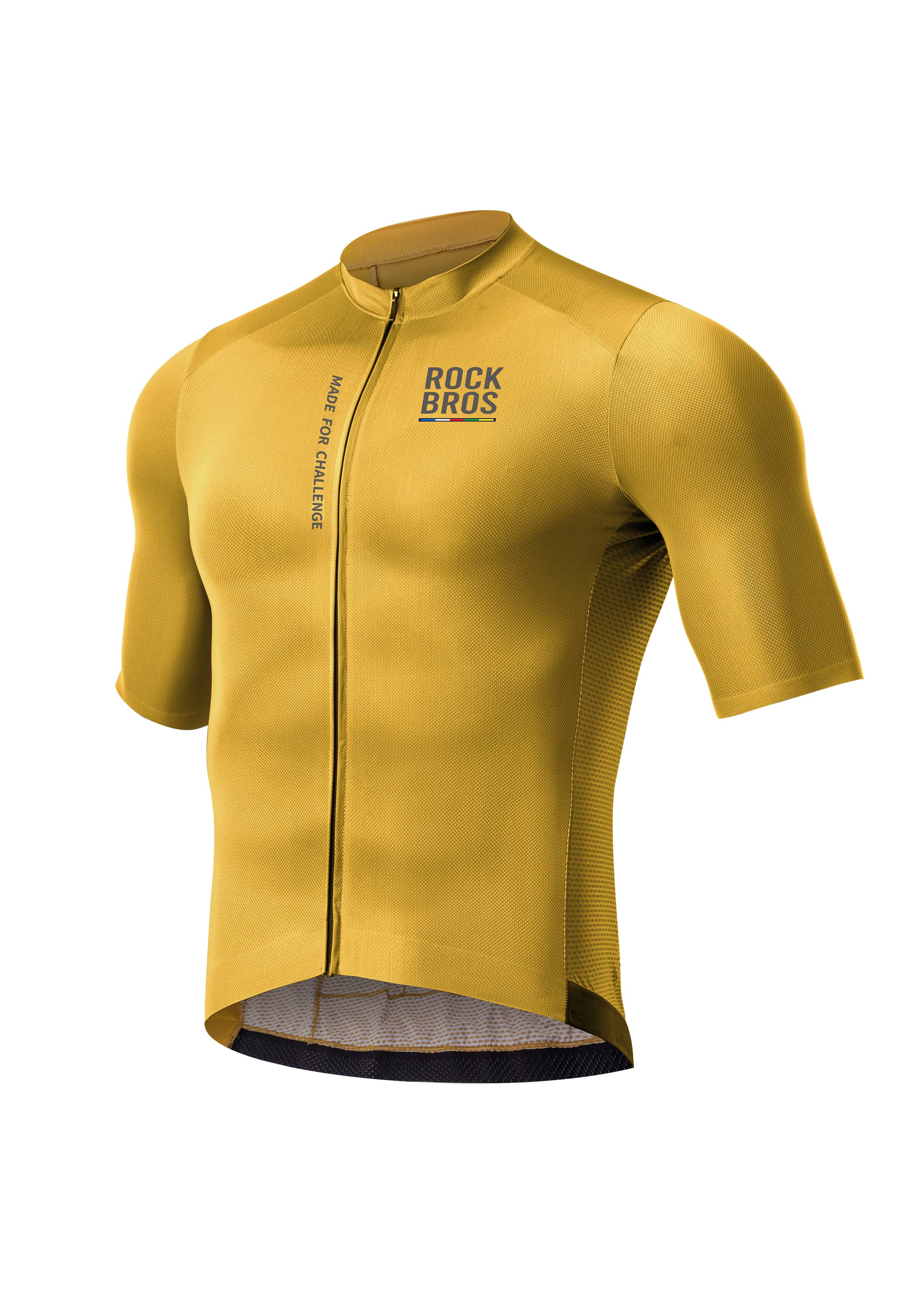 ROAD TO SKY Men's Cycling Short-Sleeved Jersey ￠ò Yellow-Brown