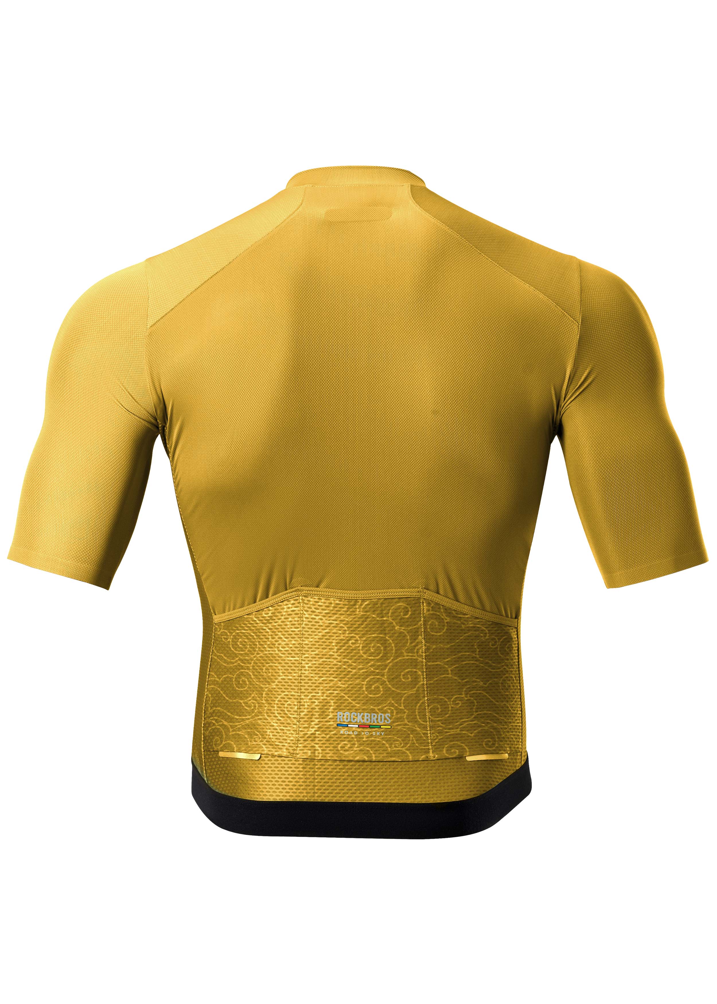 ROAD TO SKY Men's Cycling Short-Sleeved Jersey ￠ò Yellow-Brown