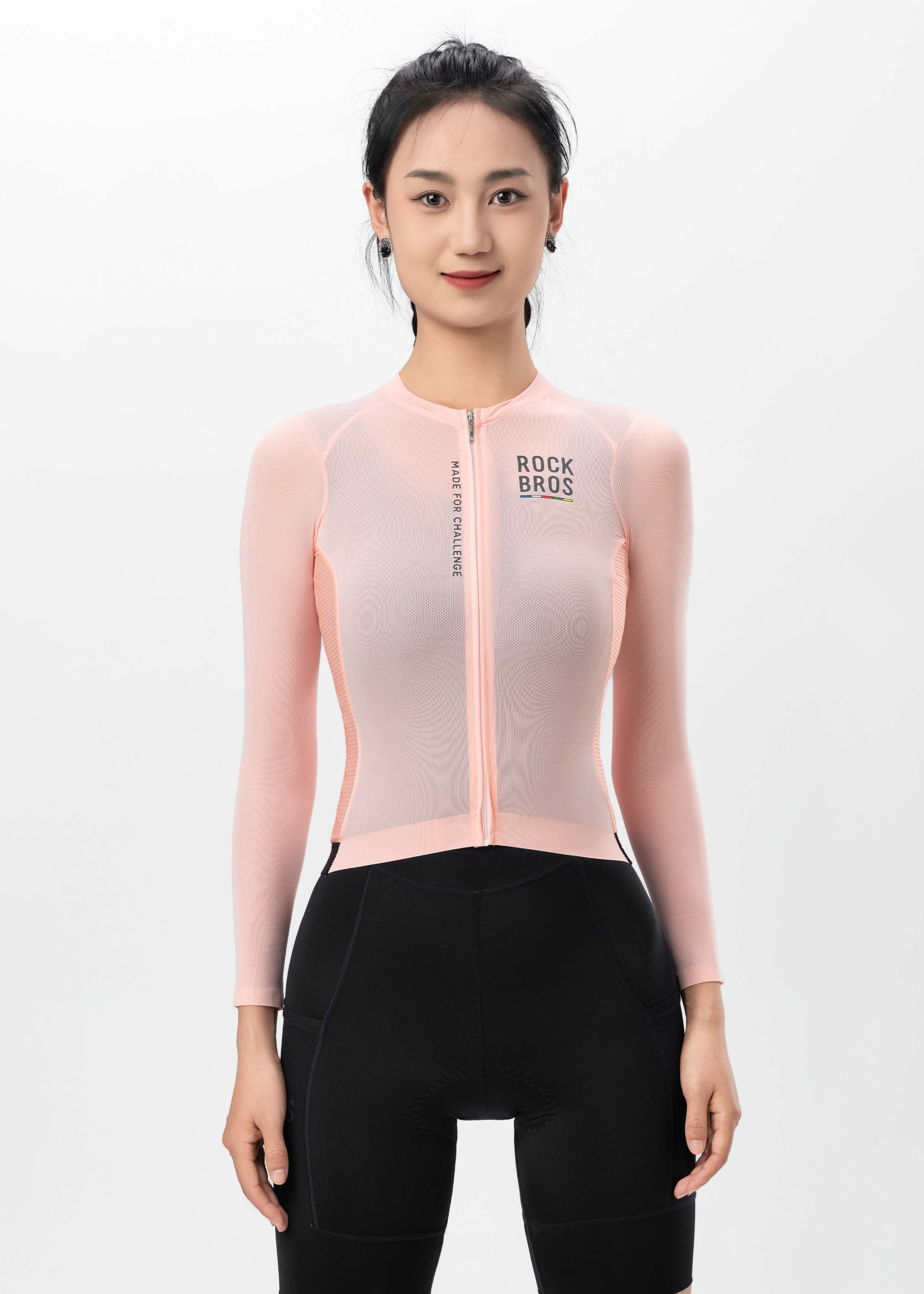 ROAD TO SKY Women's Cycling Long-Sleeved Jersey ￠ò Pink Orange