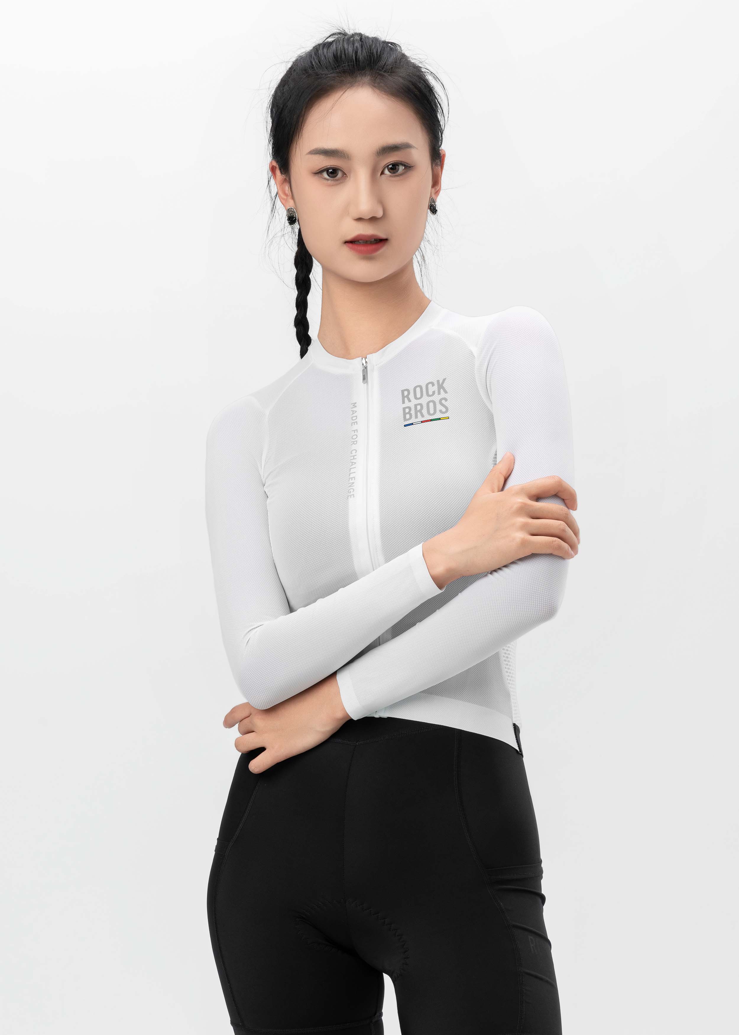 ROAD TO SKY Women's Cycling Long-Sleeved Jersey ￠ò White