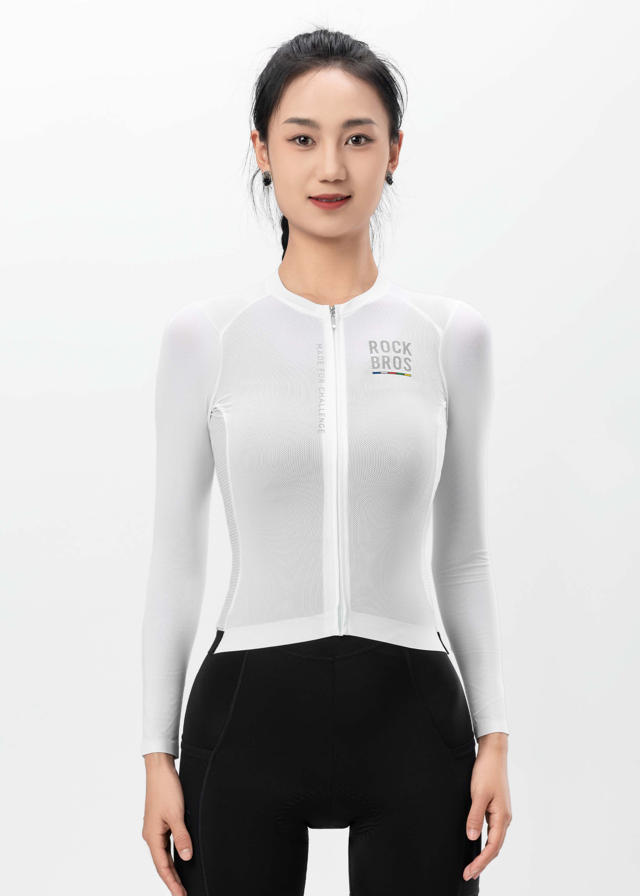 ROAD TO SKY Women's Cycling Long-Sleeved Jersey ￠ò White