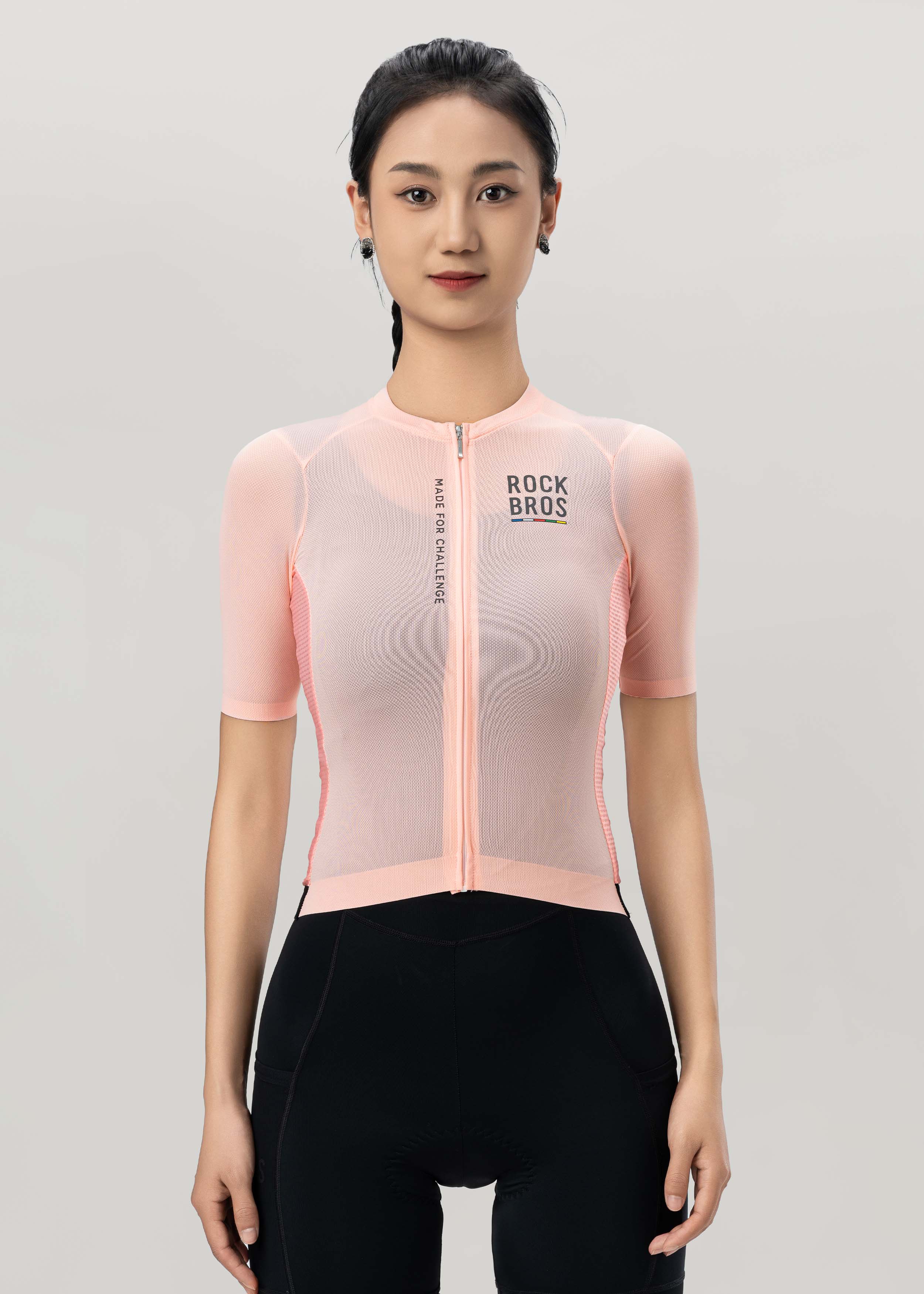 ROAD TO SKY Women's Cycling Short-Sleeved Jersey ￠ò Pink Orange