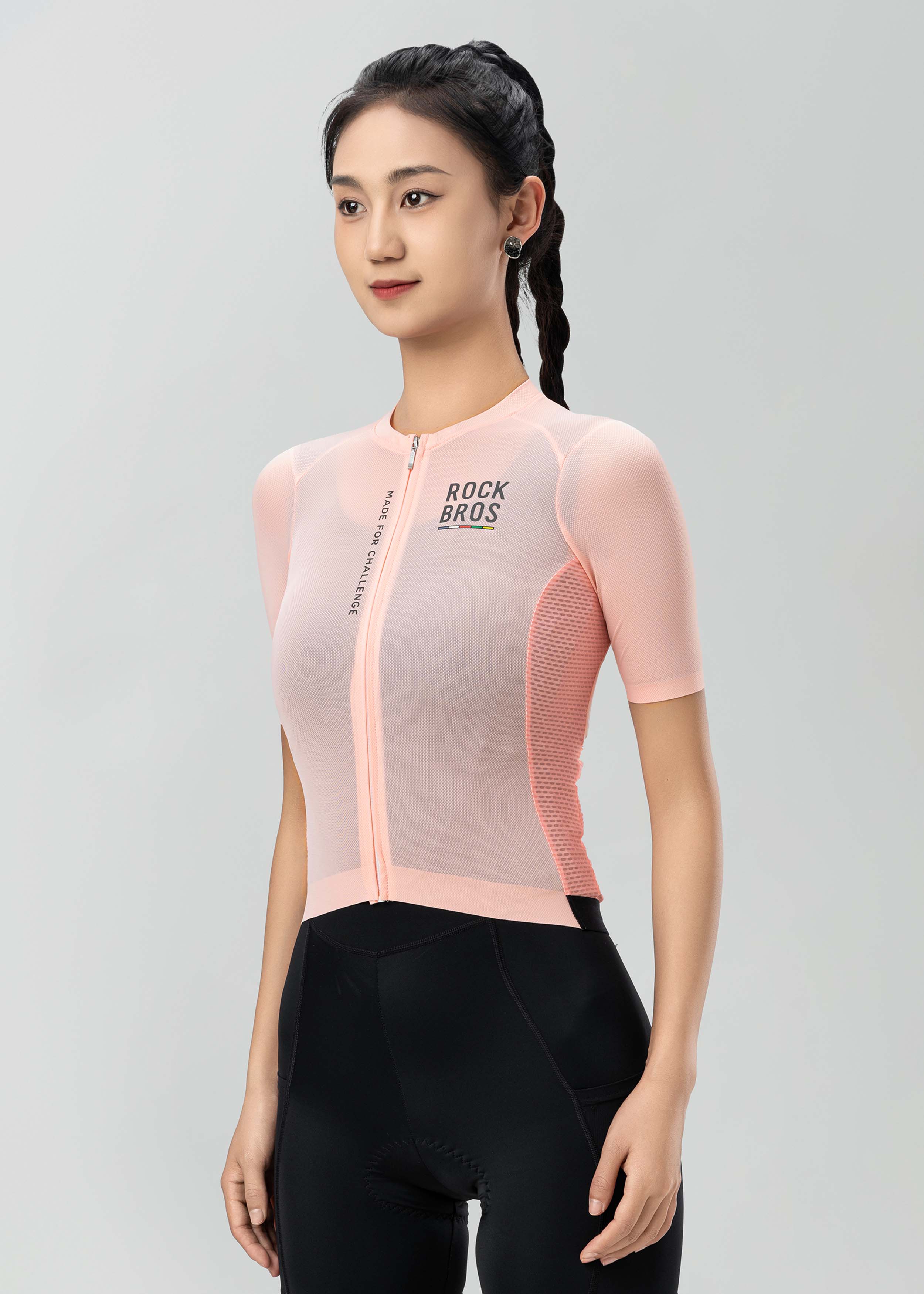 ROAD TO SKY Women's Cycling Short-Sleeved Jersey ￠ò Pink Orange