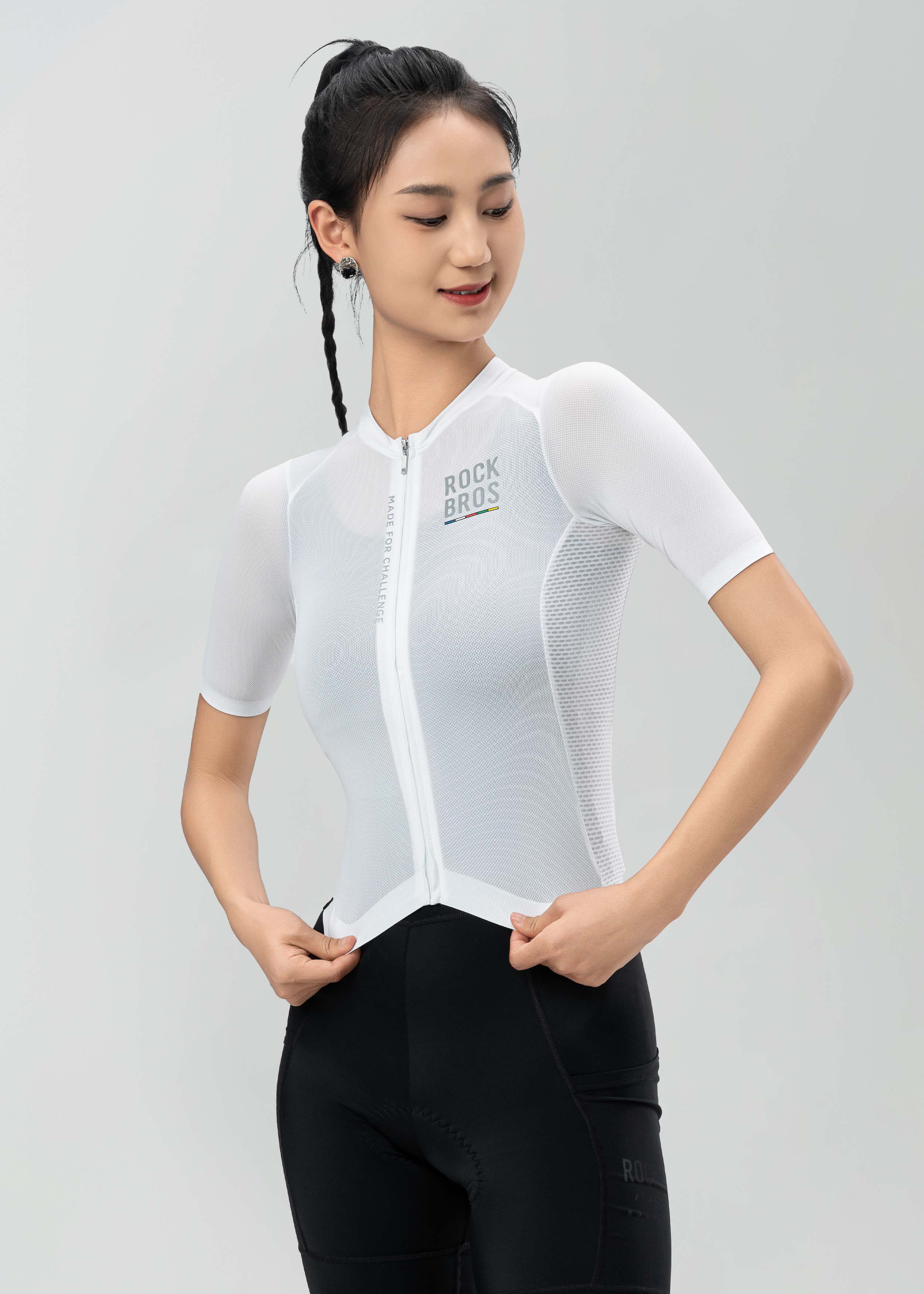 ROAD TO SKY Women's Cycling Short-Sleeved Jersey ￠ò White