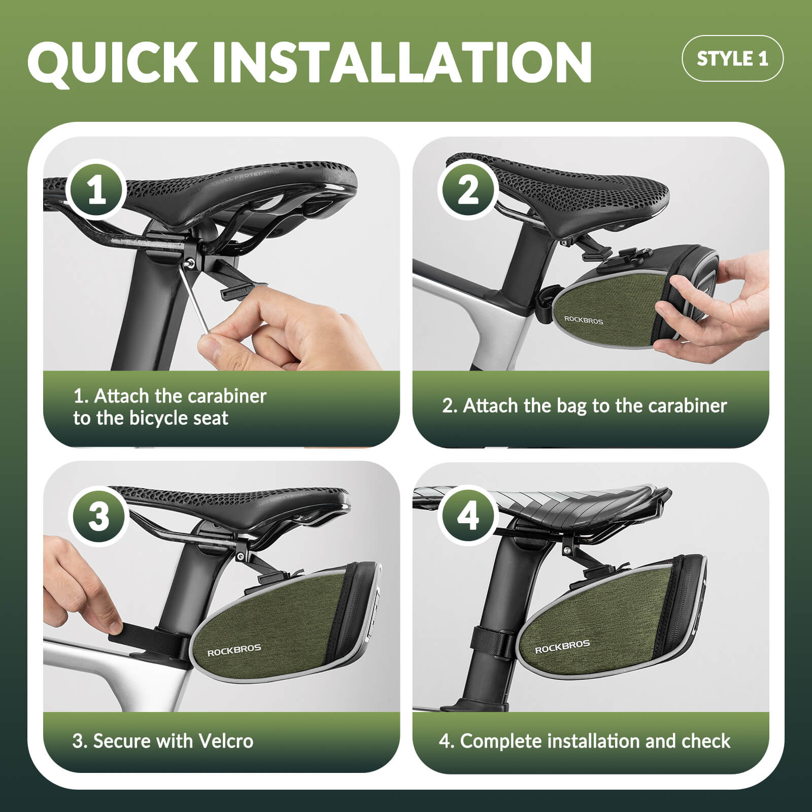 ROCKBROS Bicycle Saddle Bag 0.45L – Compact Storage, Big Convenience!? #Style_Buckle Mount