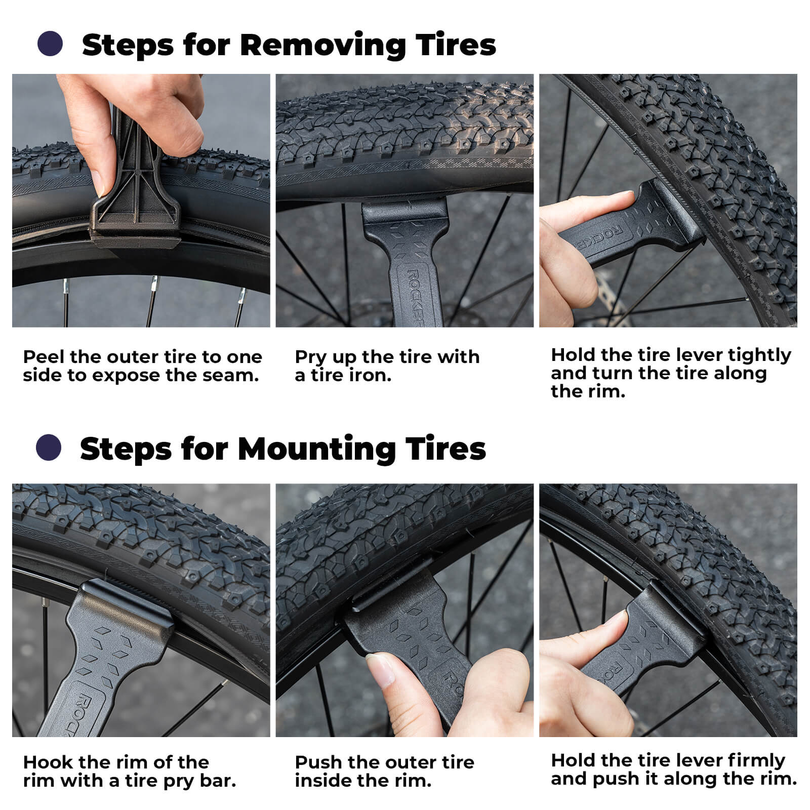 ROCKBROS Bicycle Tire Levers – ?Lightweight Yet Unbreakable, Effortless Tire Changes!