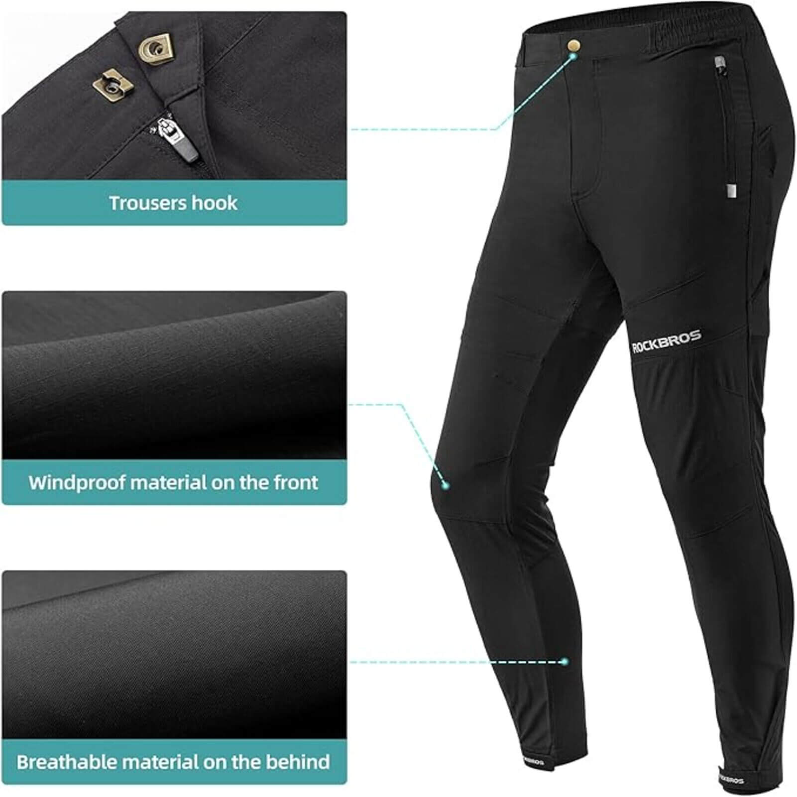 ?ROCKBROS 2-in-1 Cycling Trousers with Quick-Dry Padding - Convertible & Breathable Bike Pants