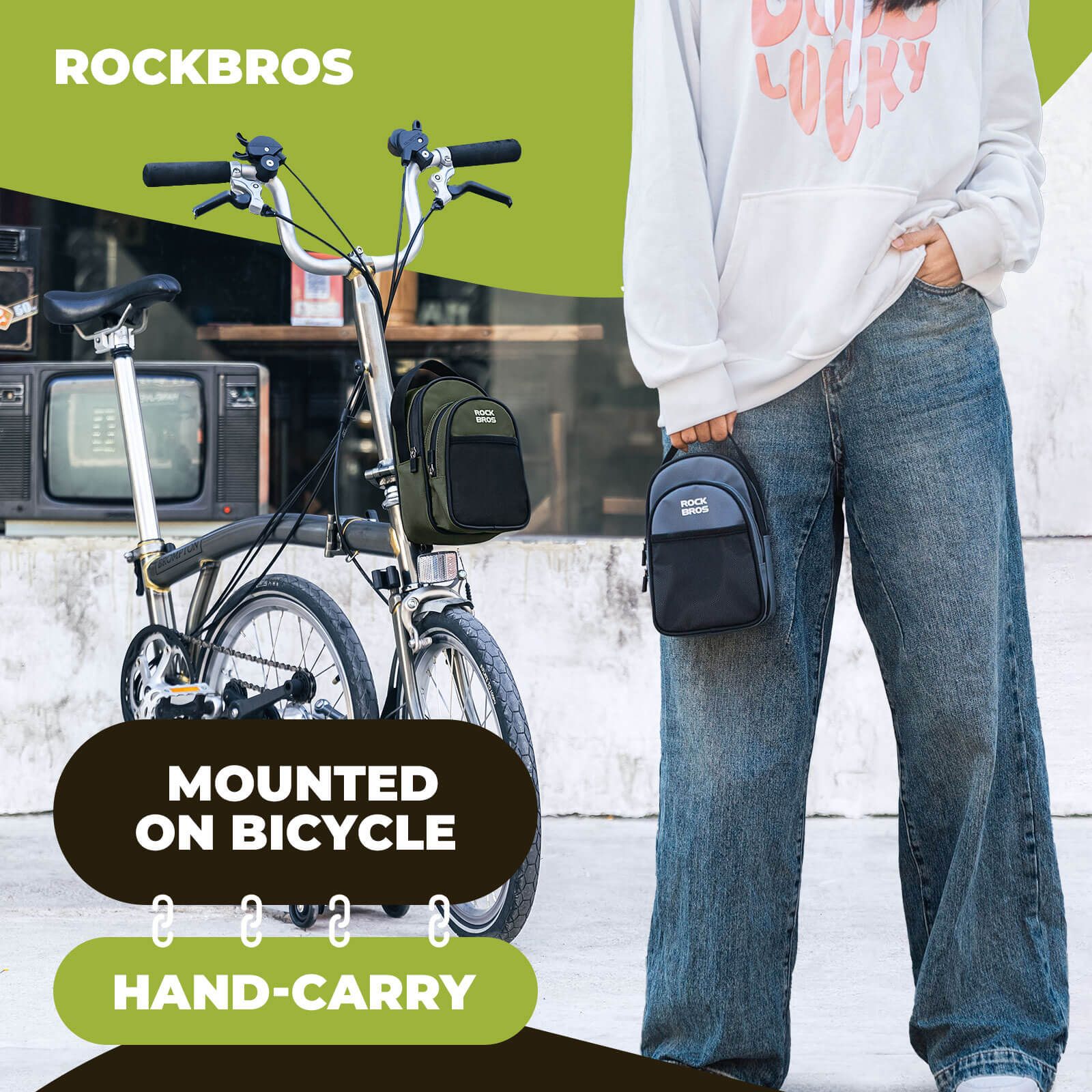 ROCKBROS Front Hanger Bag 1.8L – The Ultimate Storage Upgrade for Your Folding Bike!?