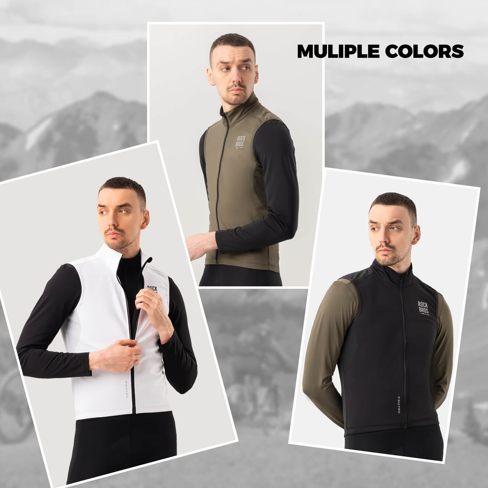 ROCKBROS Men?ˉs Cycling Vest, a windproof and lightweight gilet with UV protection, designed for spring and autumn cycling.