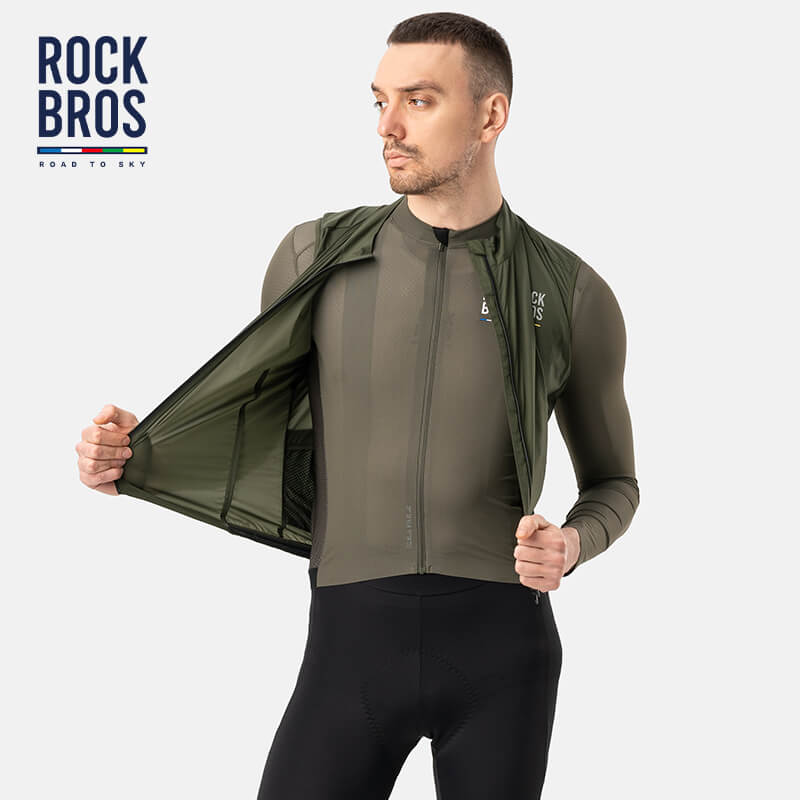 ROCKBROS Men?ˉs Summer Cycling Vest - Lightweight Windproof Gilet with UV Protection