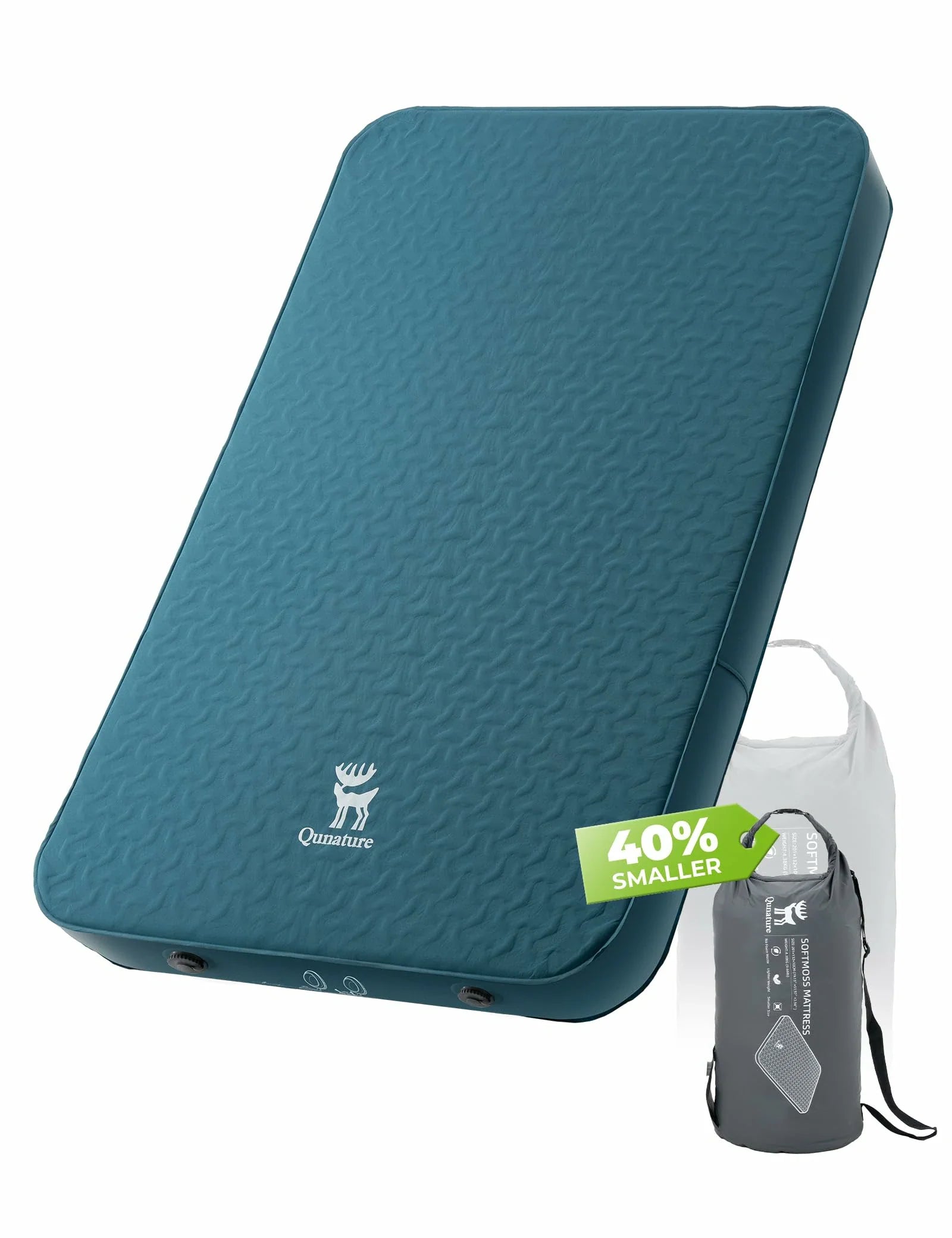Teal power bank with a smaller version on a white background #Color_Blue Size_full
