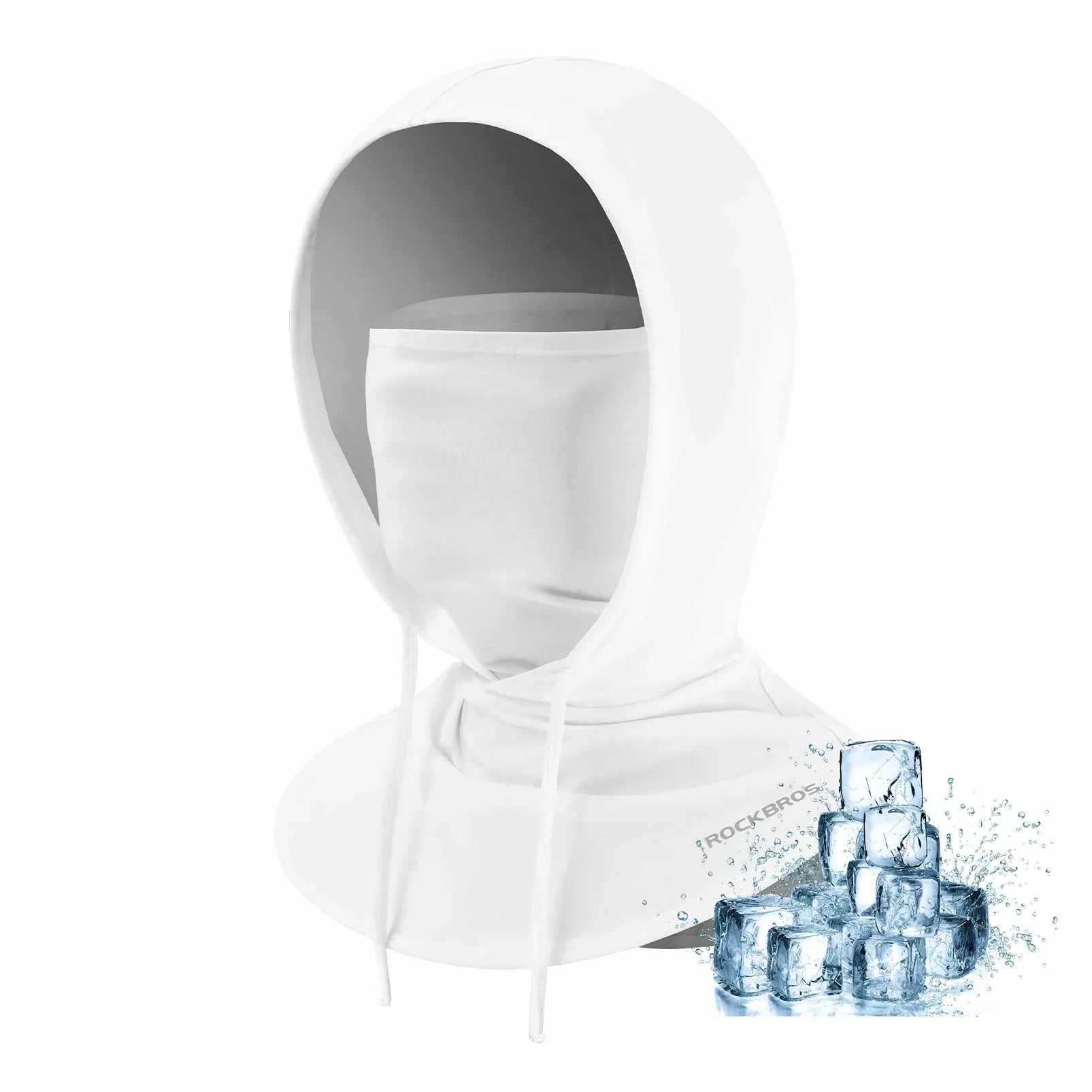 White mask with ice cubes graphic on a white background #Color_White