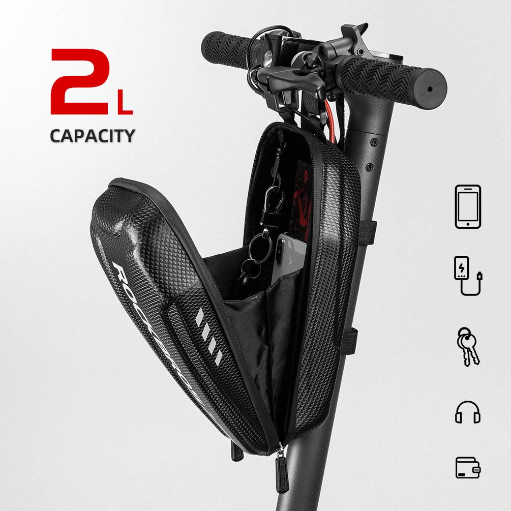 ROCKBROS Scooter Storage Bag Waterproof EVA Hard Shell Handlebar Bag for Scooters Folding Bikes