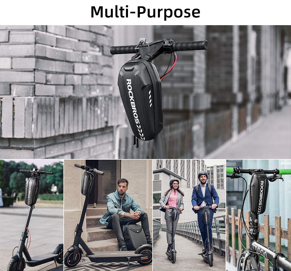 ROCKBROS Scooter Storage Bag Waterproof EVA Hard Shell Handlebar Bag for Scooters Folding Bikes