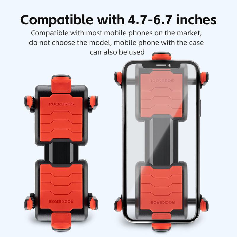 ROCKBROS bike phone mount 6-claw secure grip handlebar holder