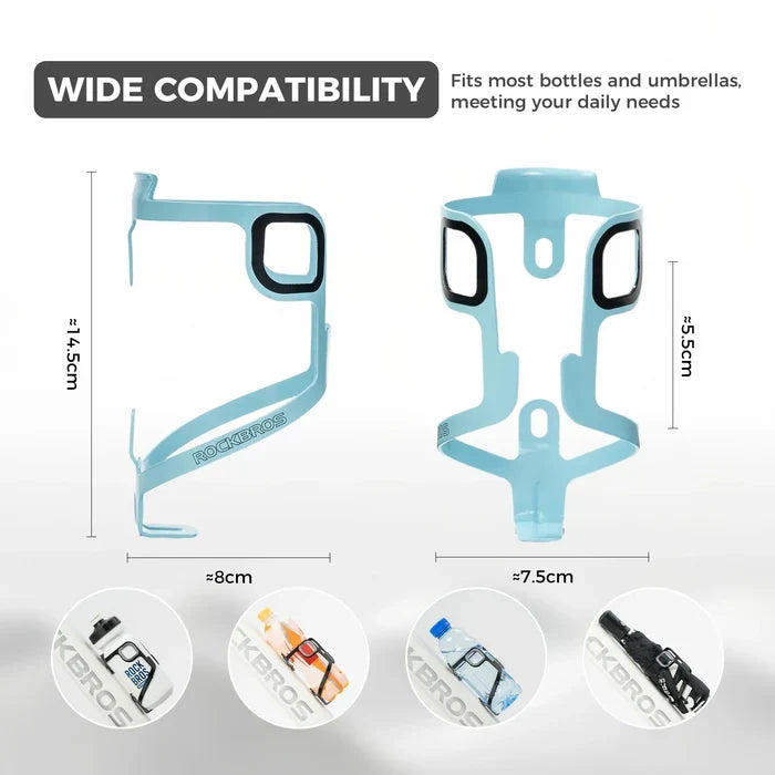 ROCKBROS Lightweight 27 g aluminium bike bottle cage with secure bottle retention, weather-resistant finish and universal fit.
#Color_Blue