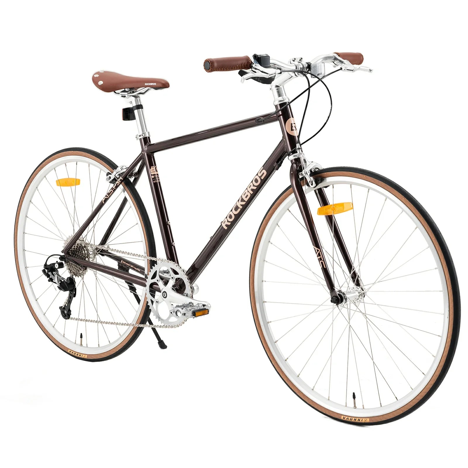 Side view of ATS Classic 700C Road Bike in brown #color_Brown 