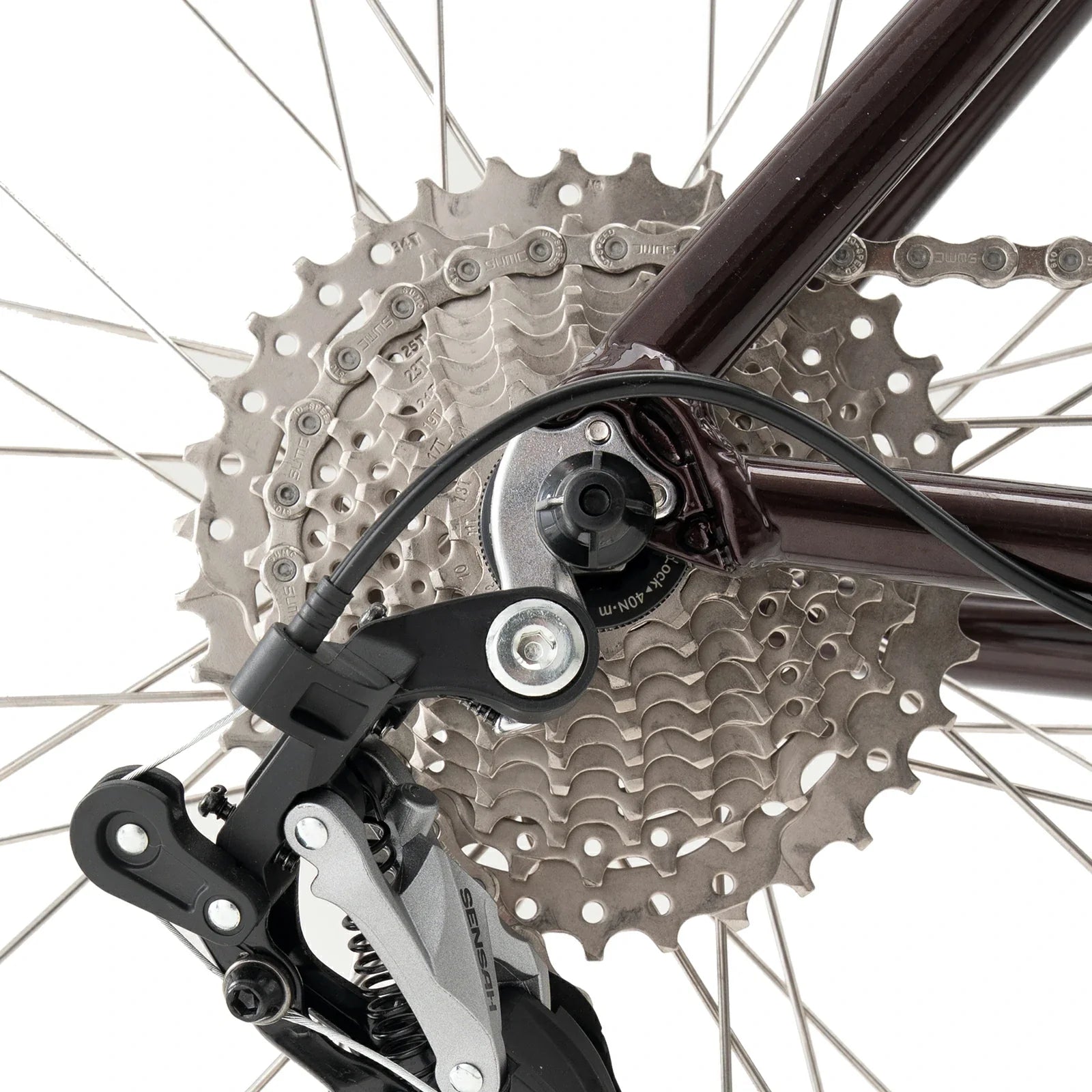 Rear cassette of ATS Classic 700C Road Bike in brown #color_Brown 
