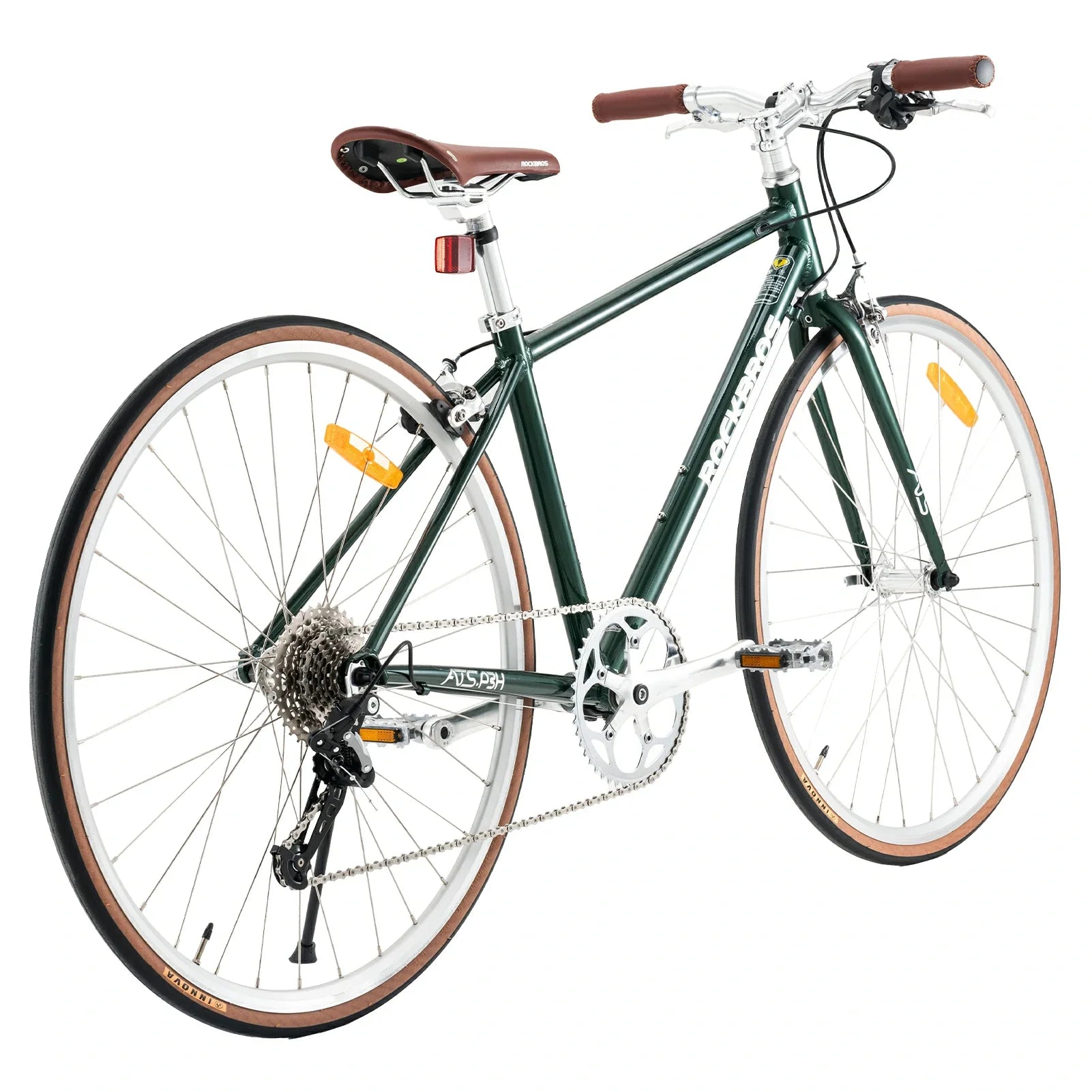 Back view of ATS Classic 700C Road Bike in green  #color_green
