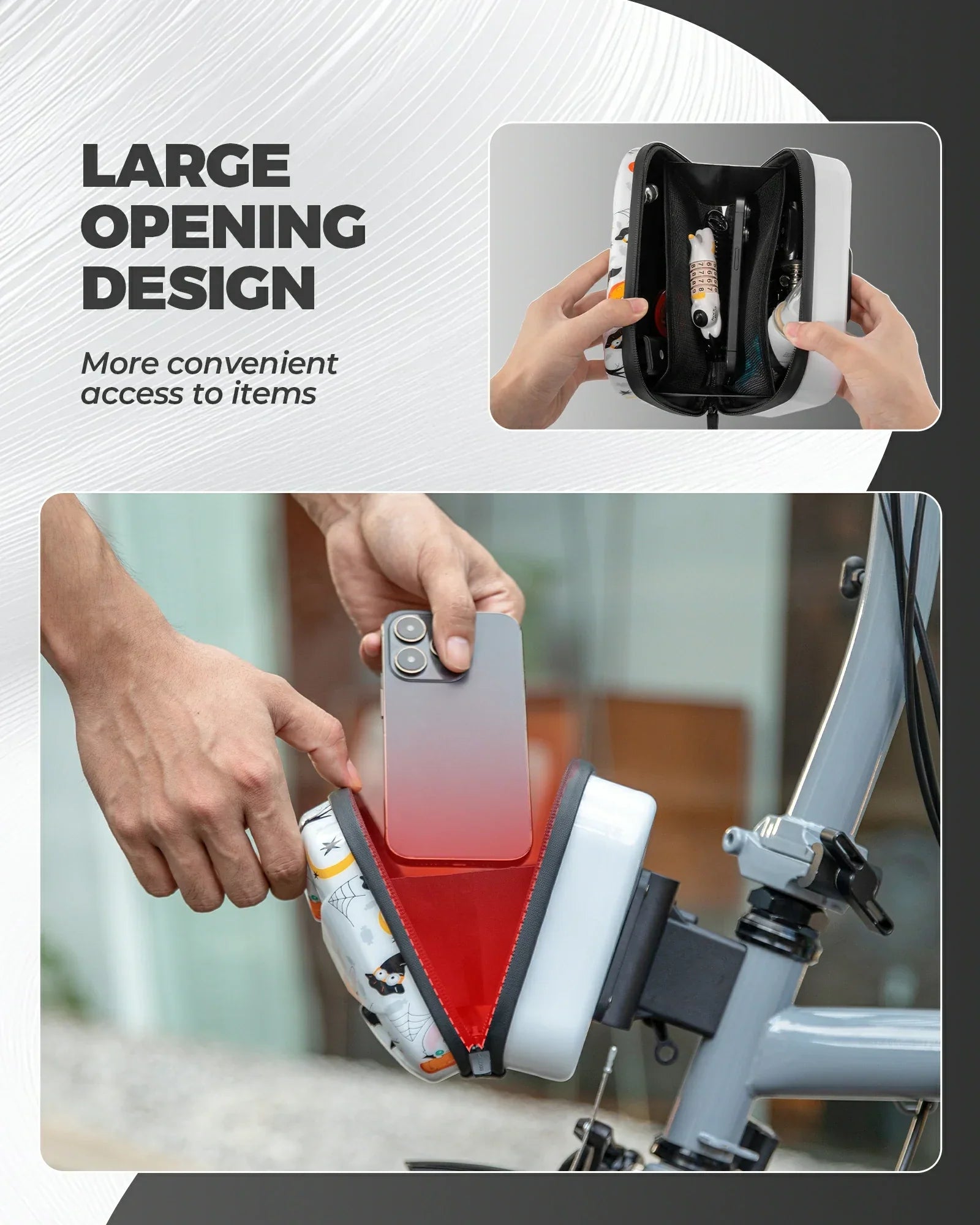 ROCKBROS bicycle handlebar bag waterproof hard shell for folding bike