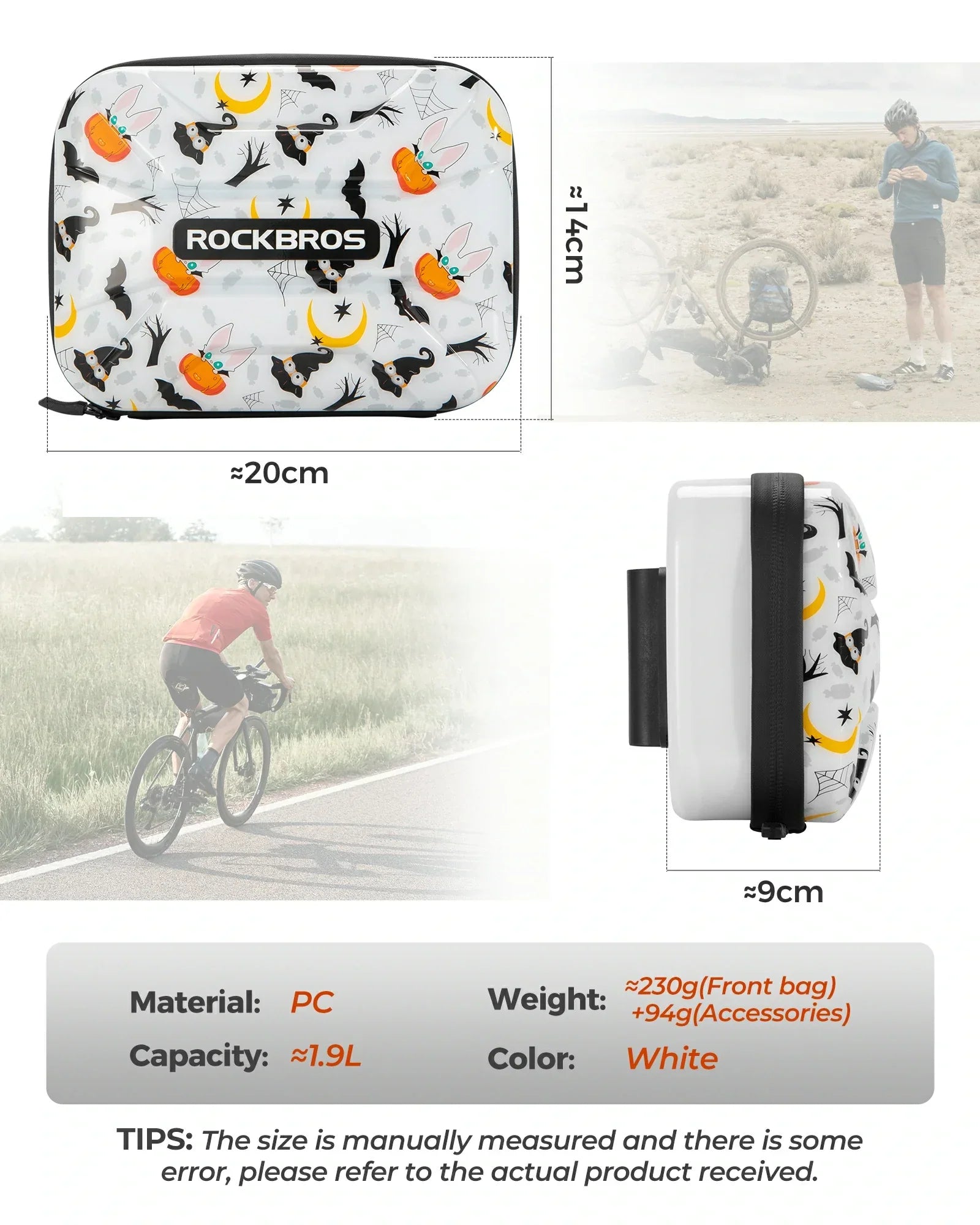 ROCKBROS bicycle handlebar bag waterproof hard shell for folding bike