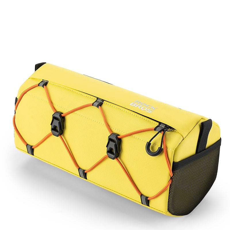 Yellow bag with orange straps and black accents on a white background #Color_Yellow
