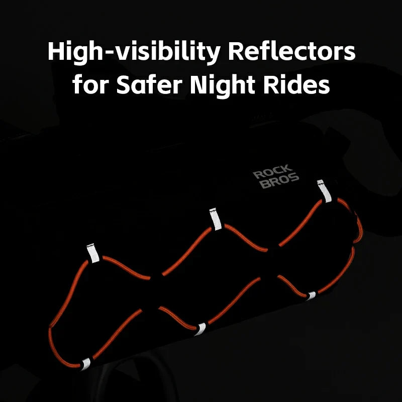 High-visibility reflectors for safer night rides with 'Rock Bros' branding on a dark background.