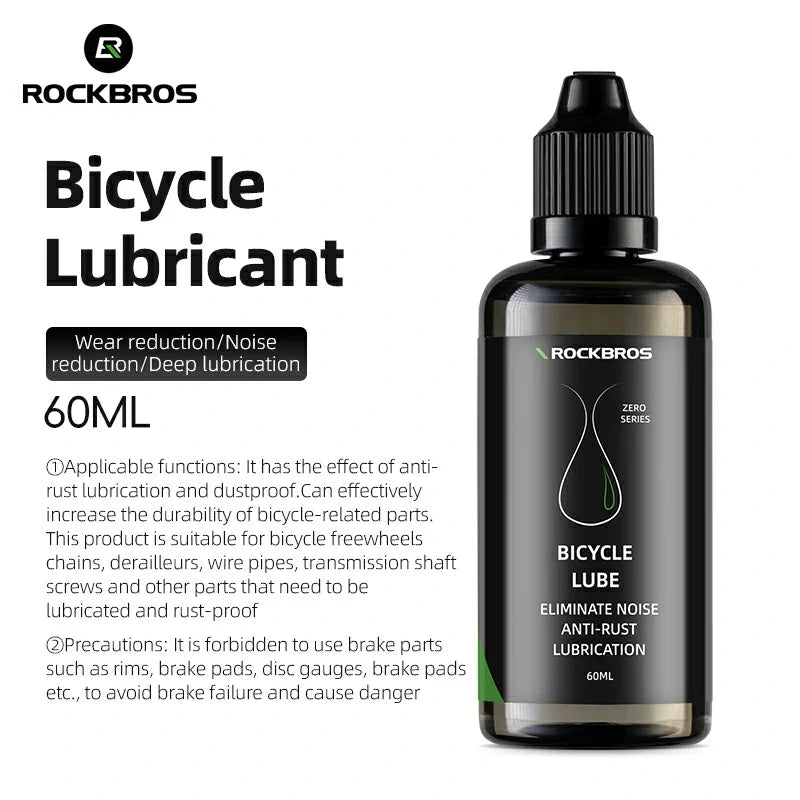 RockBros bicycle lubricant bottle with product details on a white background #color_Lubricant