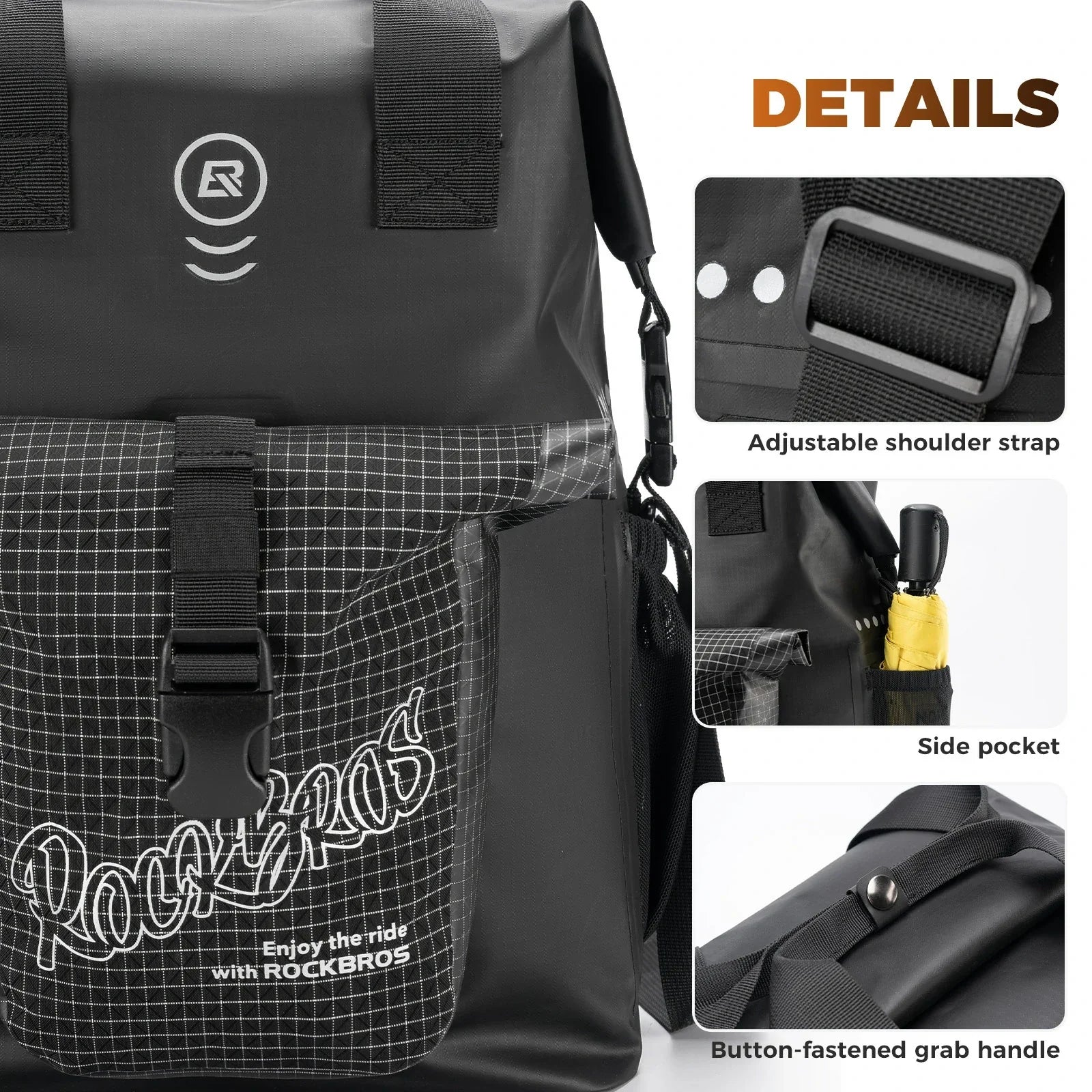 ROCKBROS bike handlebar bag for folding bike 18l