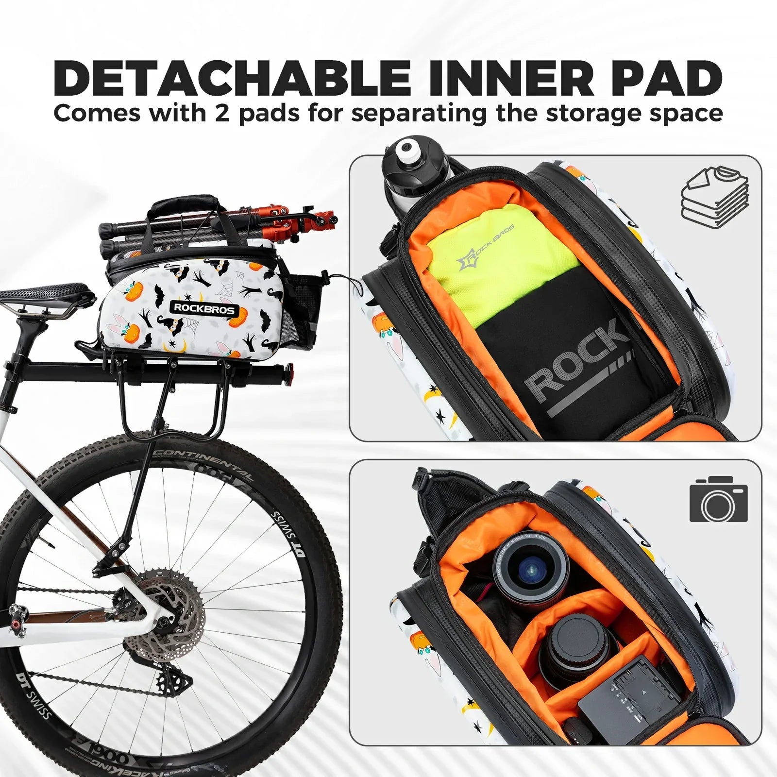 ROCKBROS bike pannier bag double side storage with rain cover 17L-35L