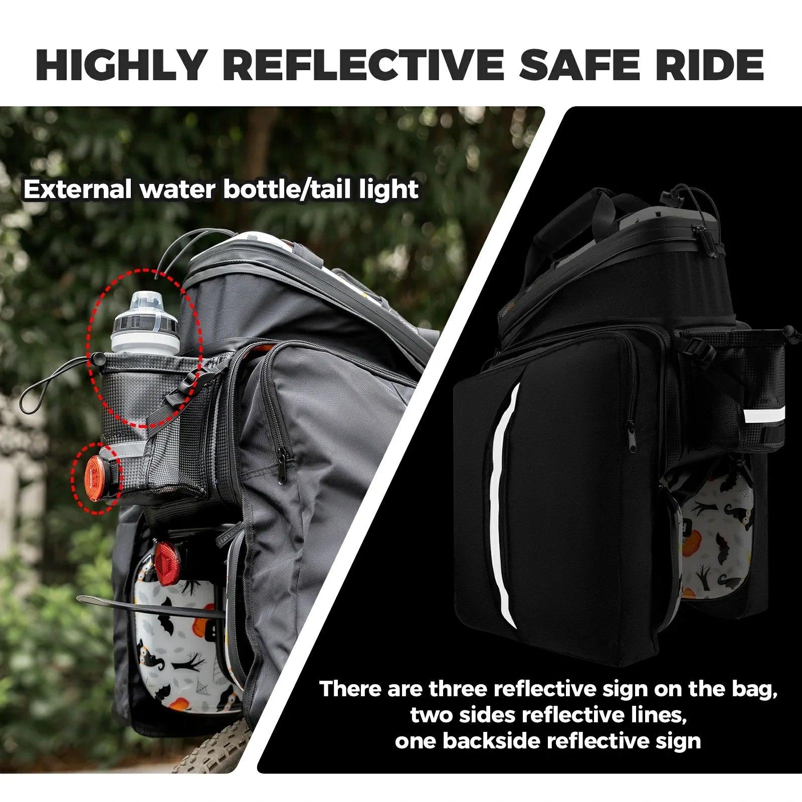 ROCKBROS bike pannier bag double side storage with rain cover 17L-35L