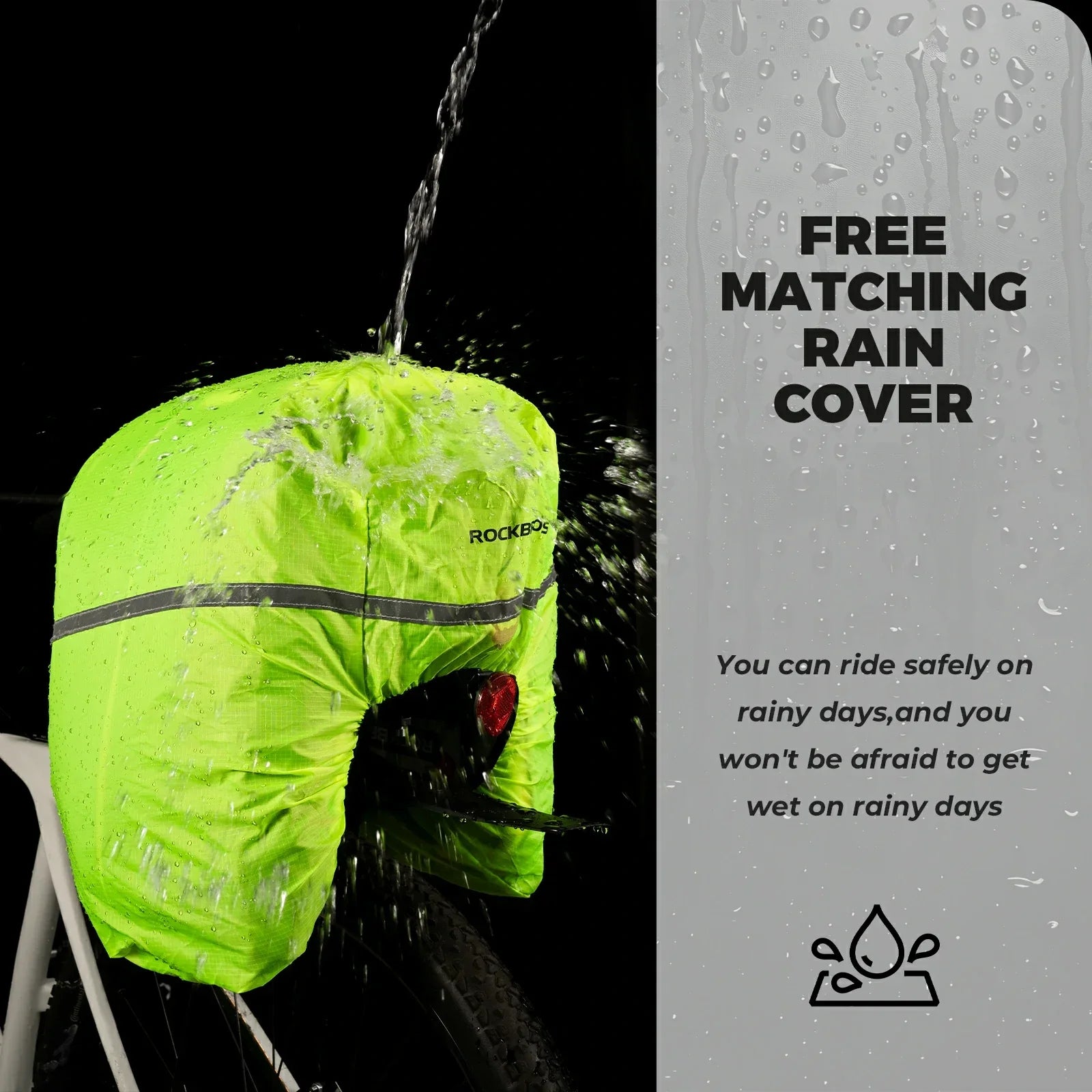 ROCKBROS bike pannier bag double side storage with rain cover 17L-35L