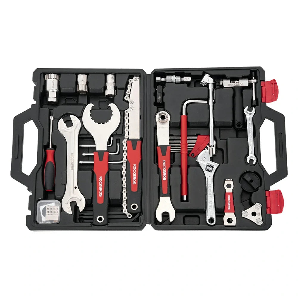 Cycling maintenance kit with hex keys and wrenches