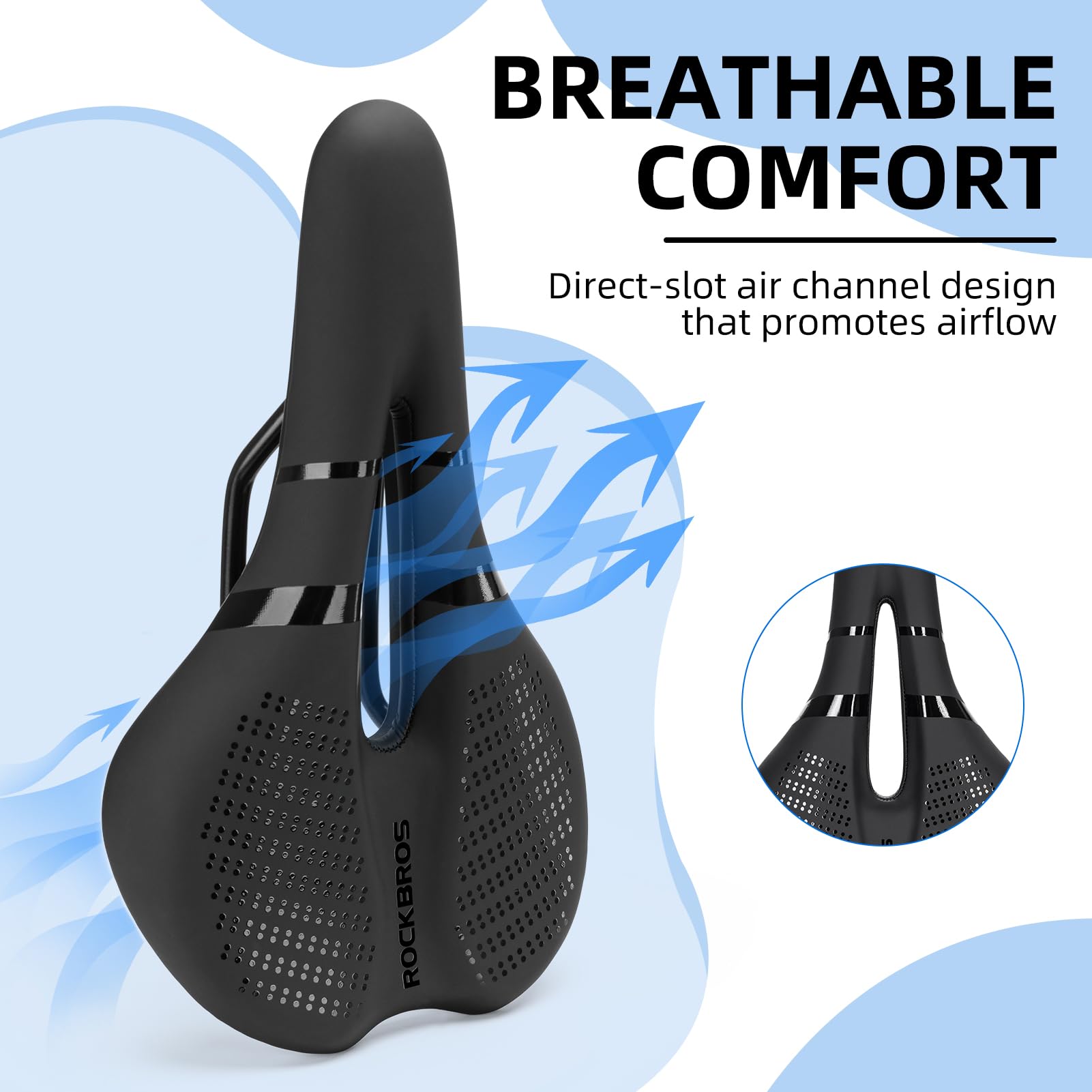 Waterproof bicycle saddle for road and mountain bikes