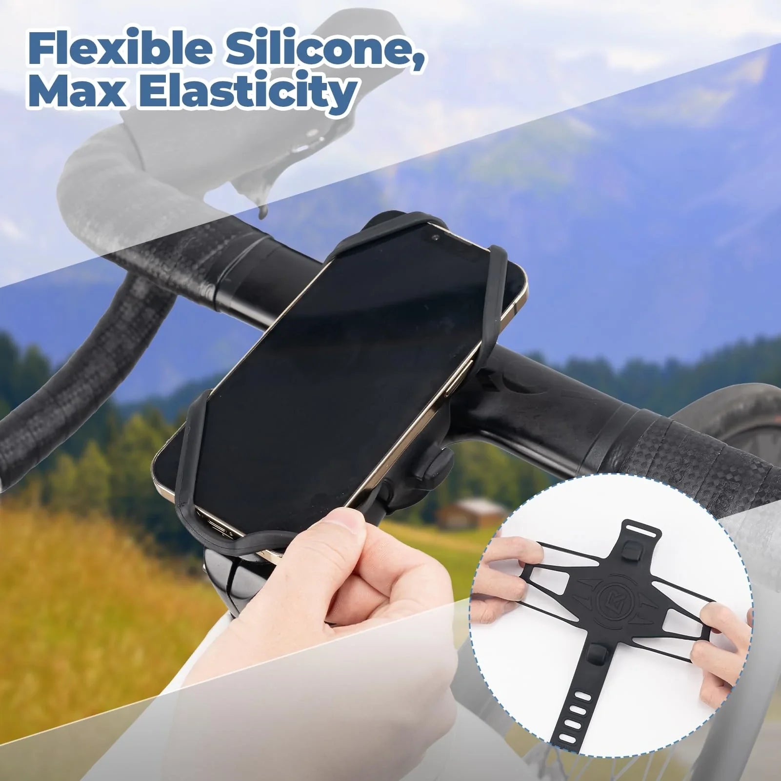 Bike Stem Phone Mount for Mountain & Road Bike 4-7 Inch