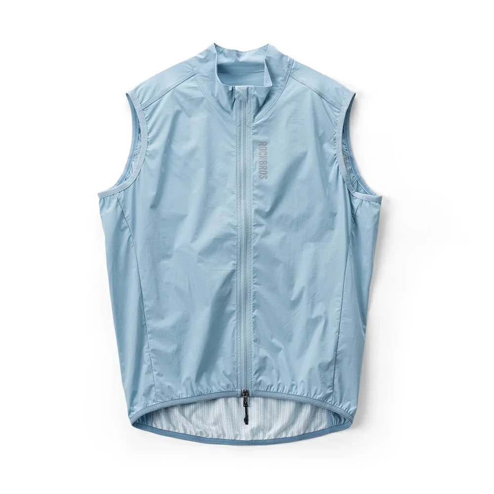 close up of the elastic armhole and stitching on a professional cycling vest #color_blue