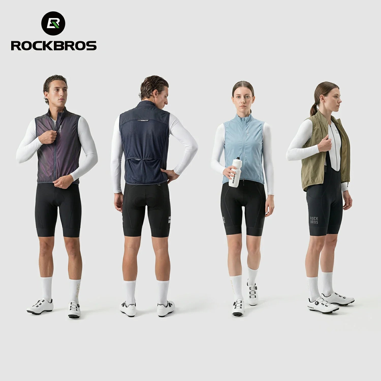 close up of the high quality zipper and chin guard on a cycling vest