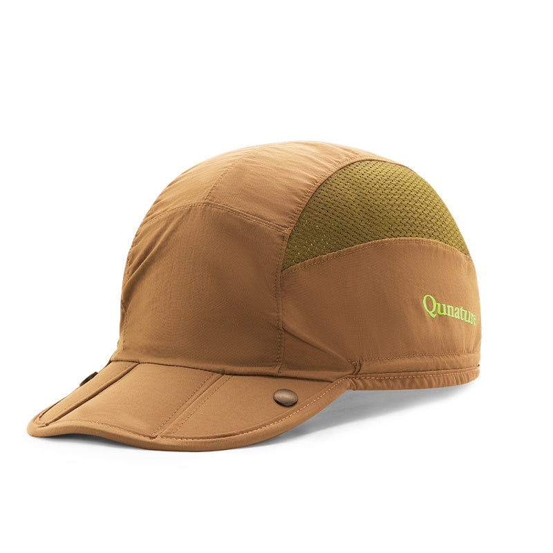 Brown cap with green mesh on a white background #Color_Yellow