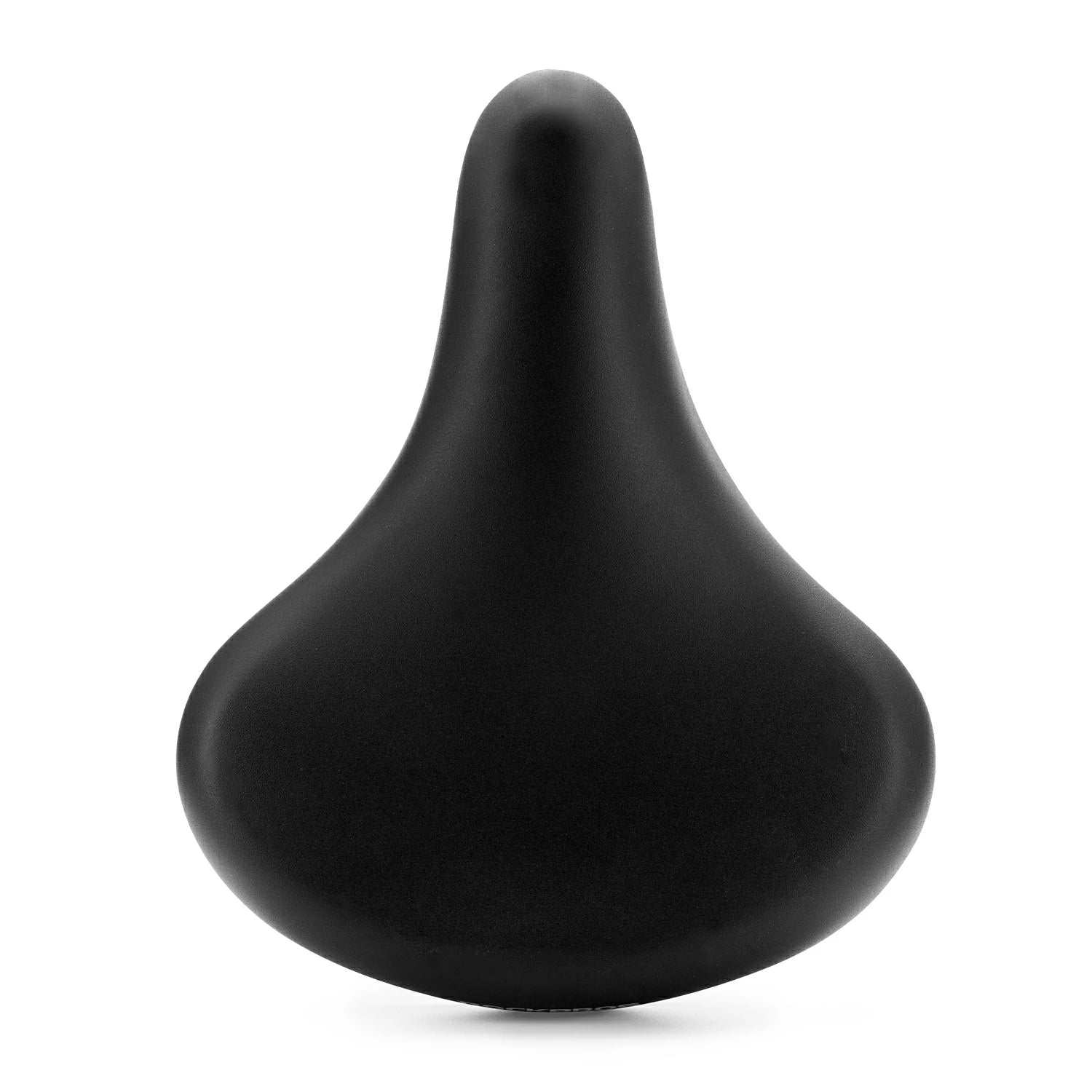 Black bicycle seat on a white background