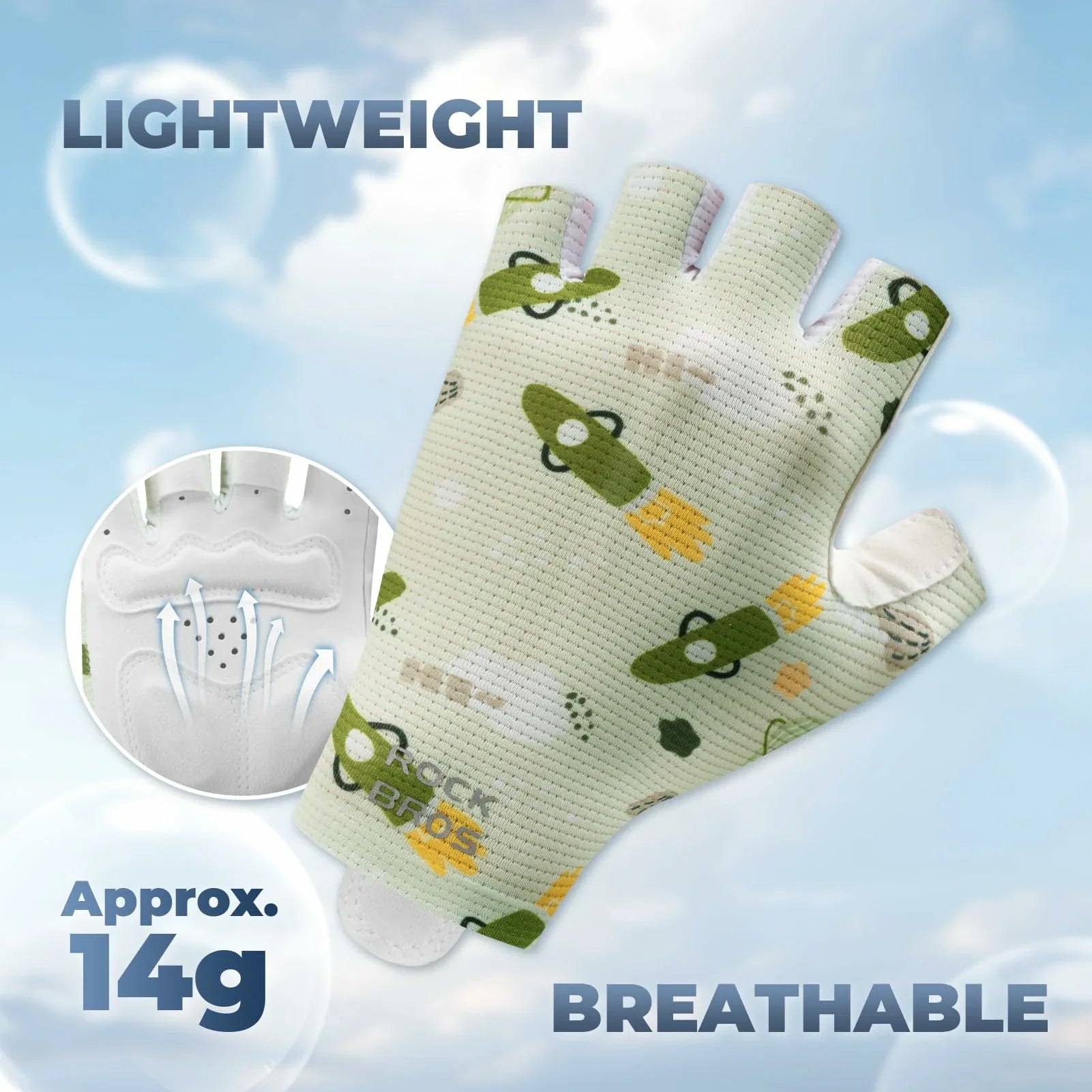 Kids Half Finger Cycling Gloves Non Slip