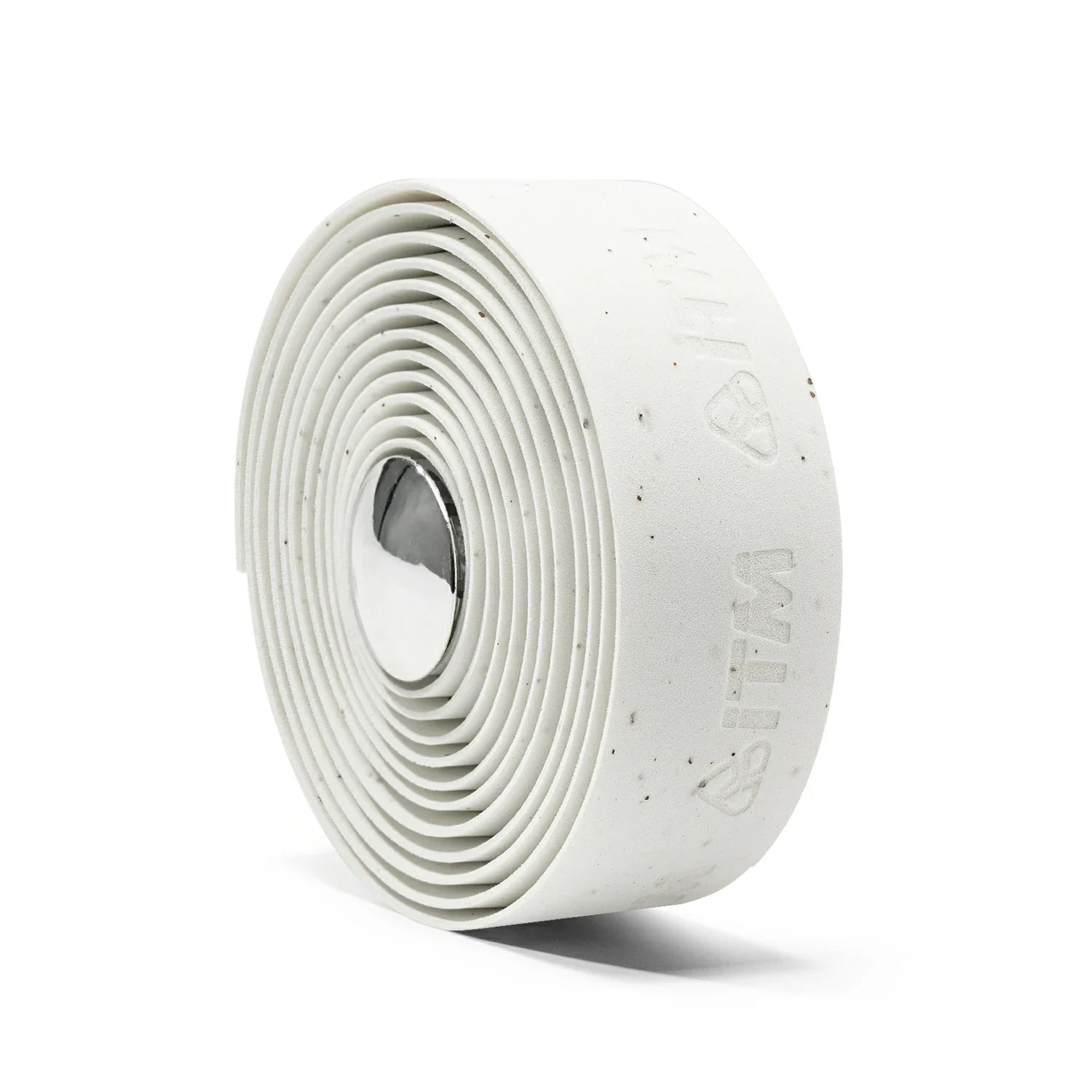 White cork-EVA road bike handlebar tape with a 3D embossed surface. #Color_White