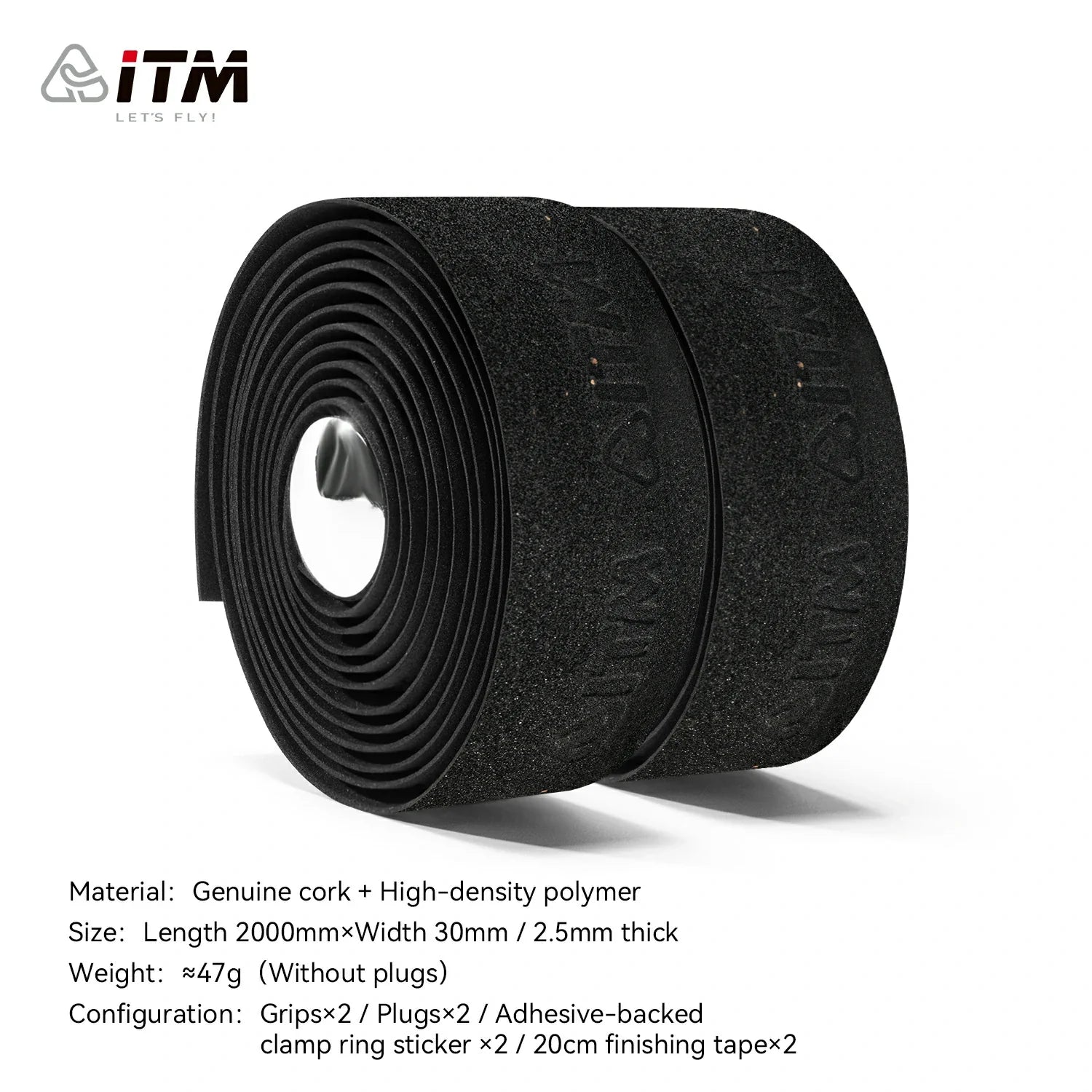 Close-up of the raised grip texture on black road bike bar tape. #Color_Black