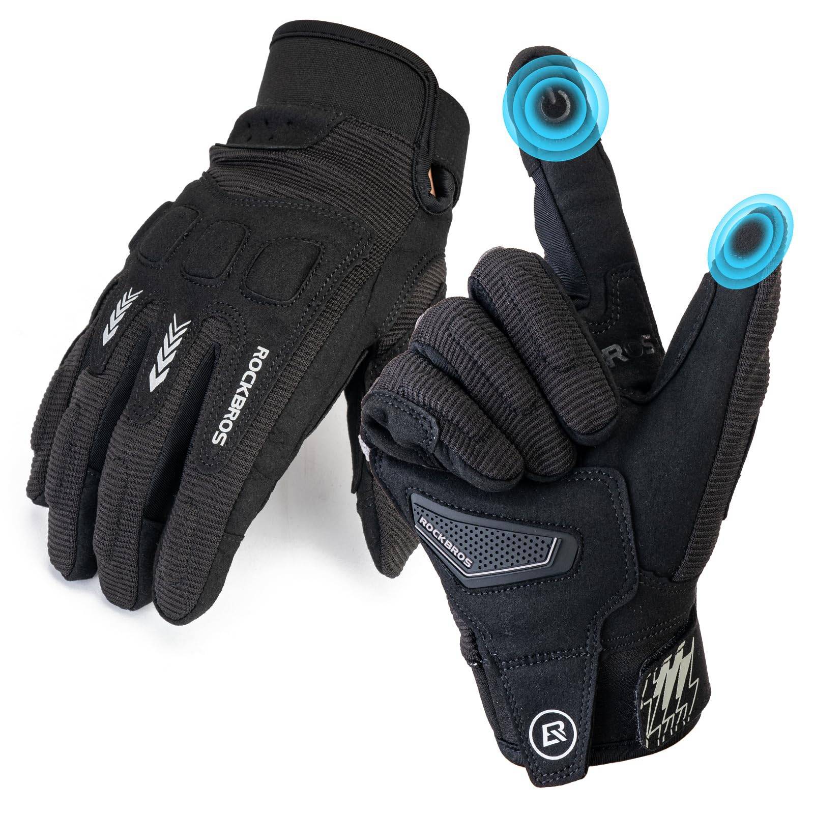 MTB cycling gloves with shock absorbing palm pads #color_Black