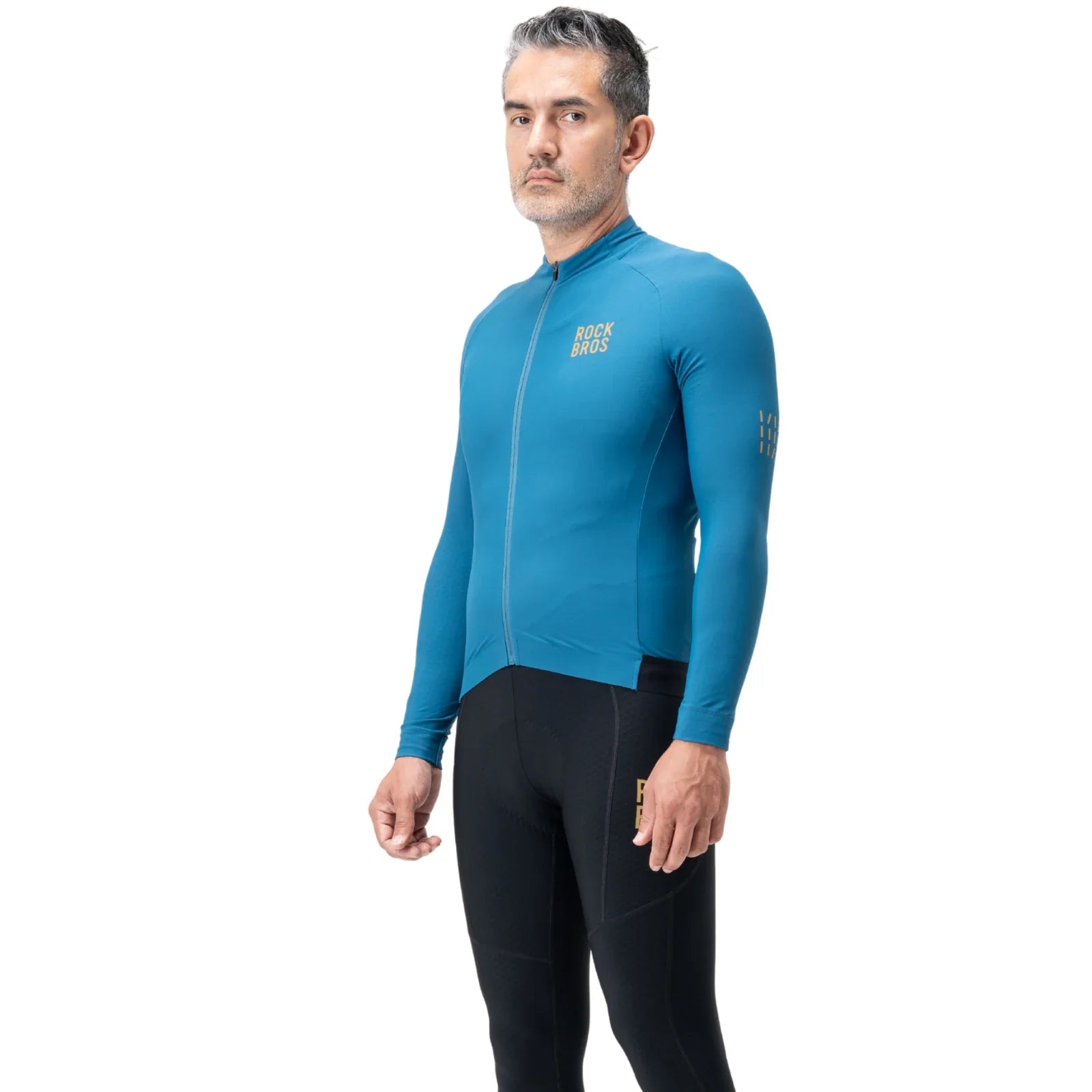 Men's cycling jersey for cool weather riding #Color_Blue