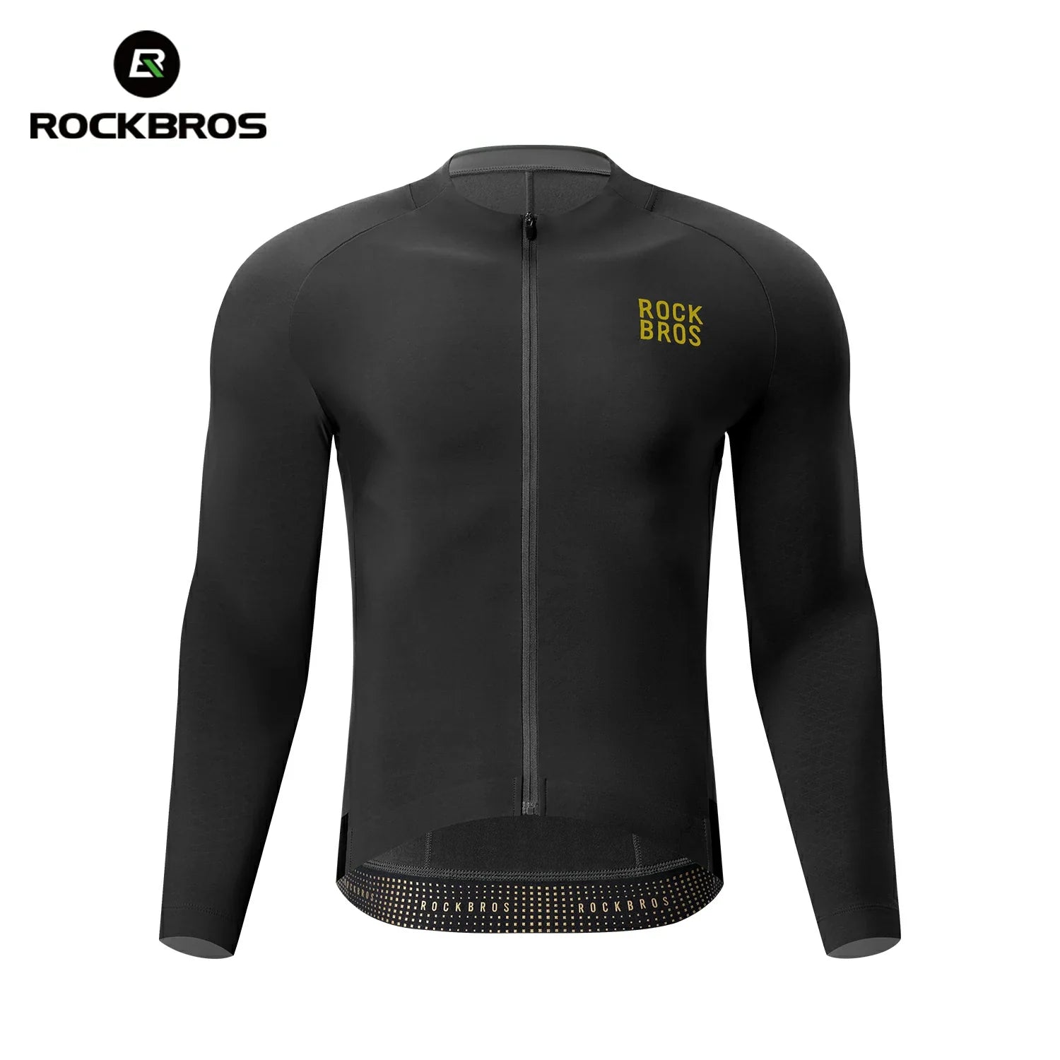 Stretch thermal bike jersey for cool weather #Color_Black